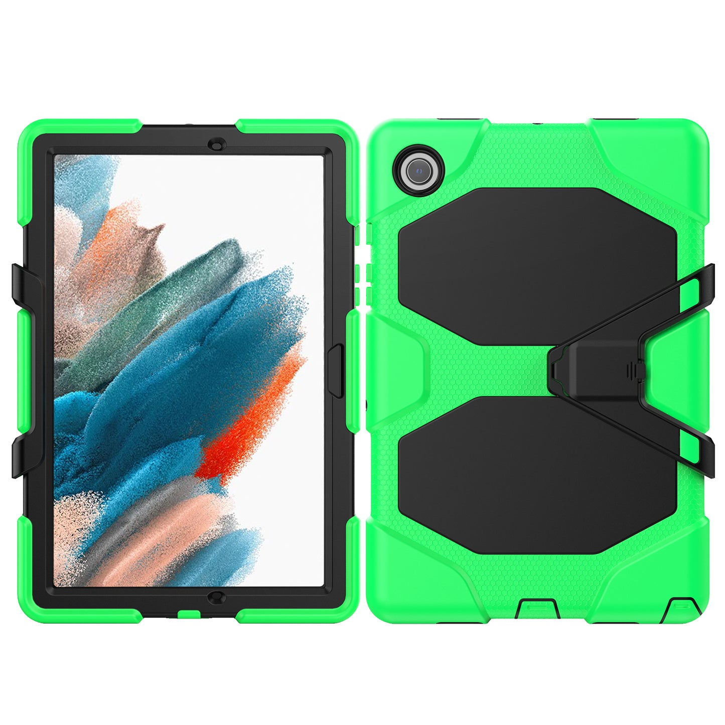 Kickstand Cover for Samsung Galaxy Tab A8 10.5 (2021) / (2022) , PC + Silicone Tablet Case with PET Screen Protector