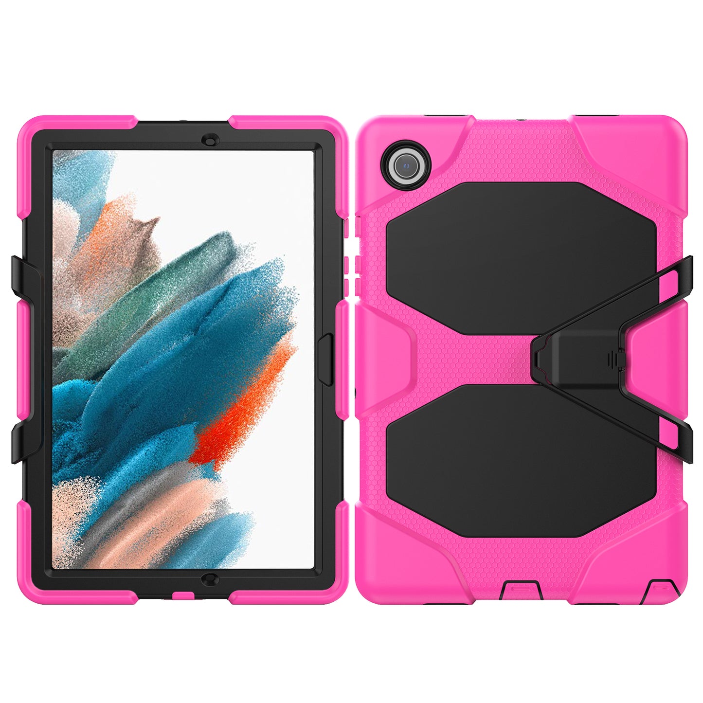 Kickstand Cover for Samsung Galaxy Tab A8 10.5 (2021) / (2022) , PC + Silicone Tablet Case with PET Screen Protector