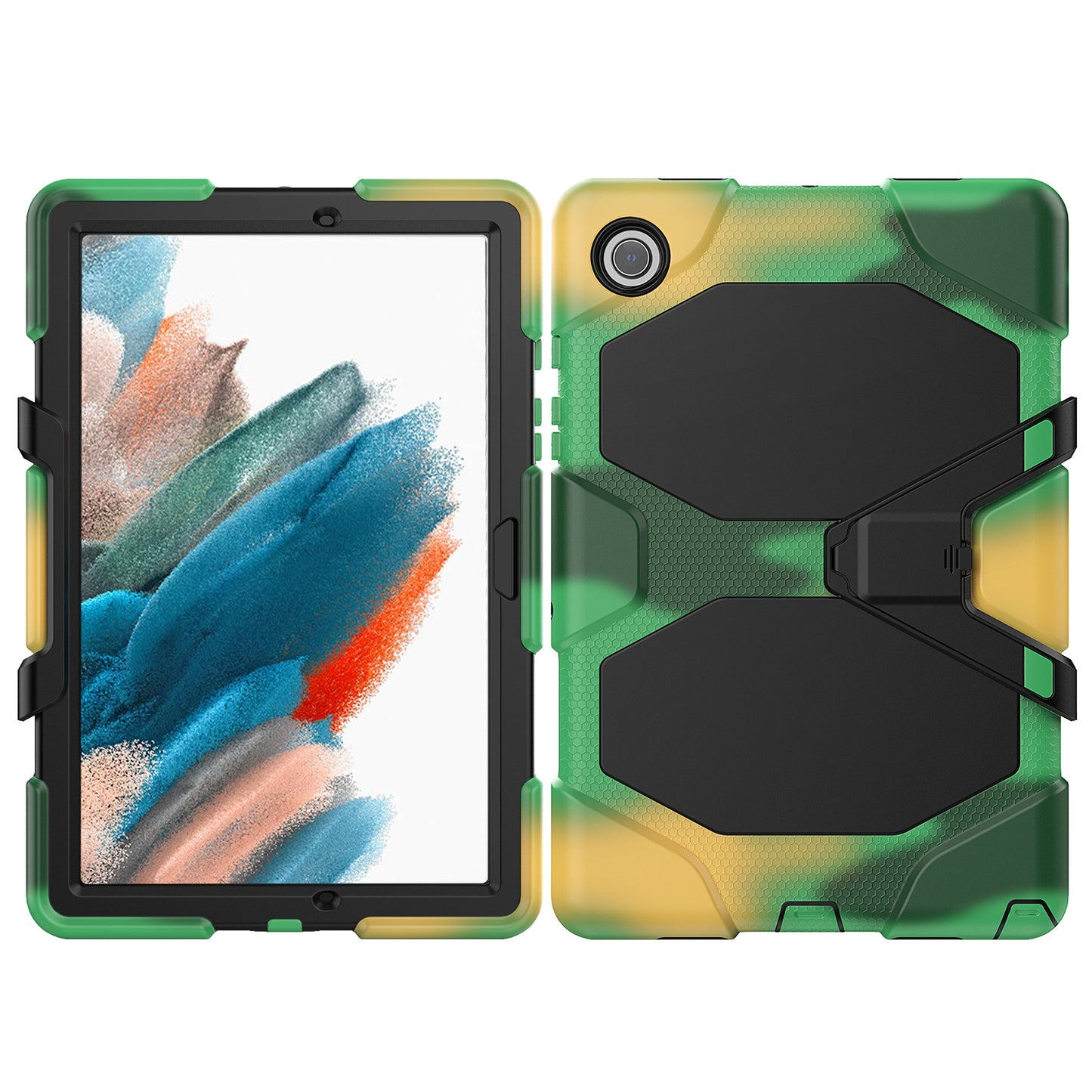 Kickstand Cover for Samsung Galaxy Tab A8 10.5 (2021) / (2022) , PC + Silicone Tablet Case with PET Screen Protector