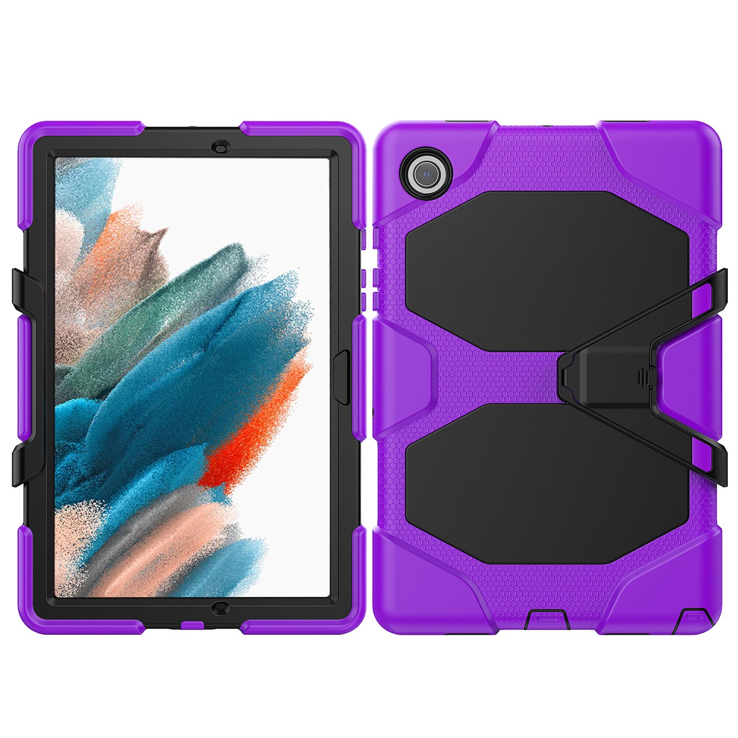 Kickstand Cover for Samsung Galaxy Tab A8 10.5 (2021) / (2022) , PC + Silicone Tablet Case with PET Screen Protector