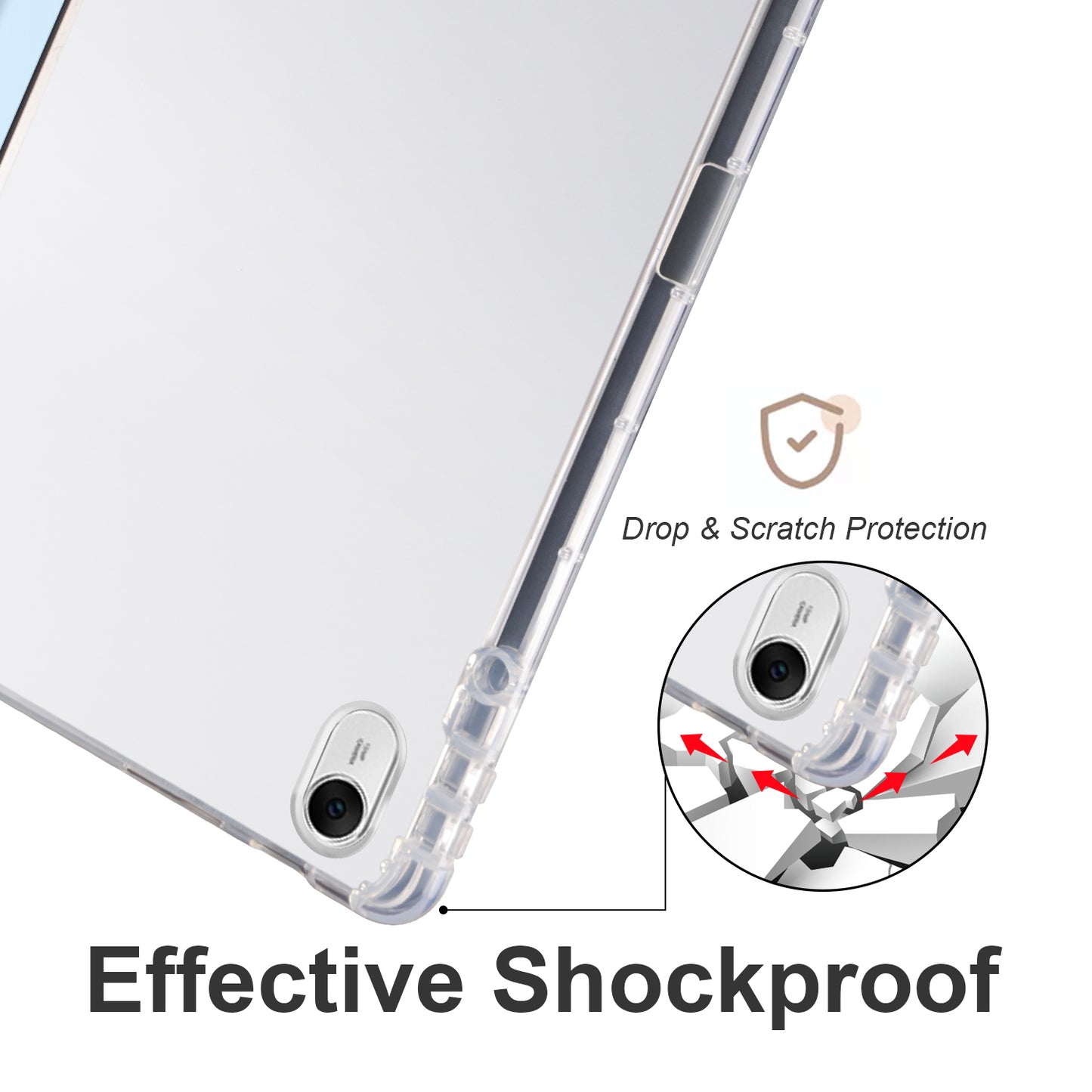 For Huawei MatePad 11.5 Smart Trifold Stand Case PU Leather Transparent TPU Back Tablet Cover with Pencil Holder