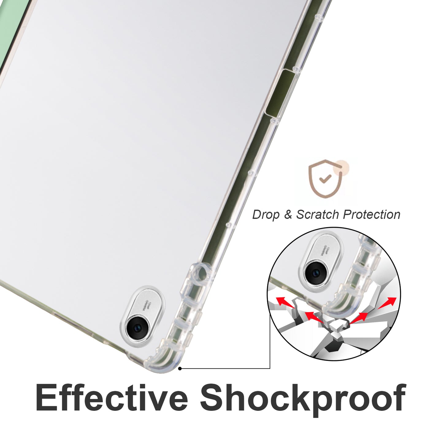 For Huawei MatePad 11.5 Smart Trifold Stand Case PU Leather Transparent TPU Back Tablet Cover with Pencil Holder