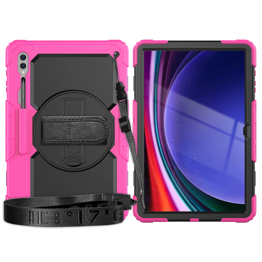 For Samsung Galaxy Tab S9 Ultra (SM-X910 / X916B / X918U) Shockproof Case PC+Silicone Tablet Kickstand Cover with PET Screen Film
