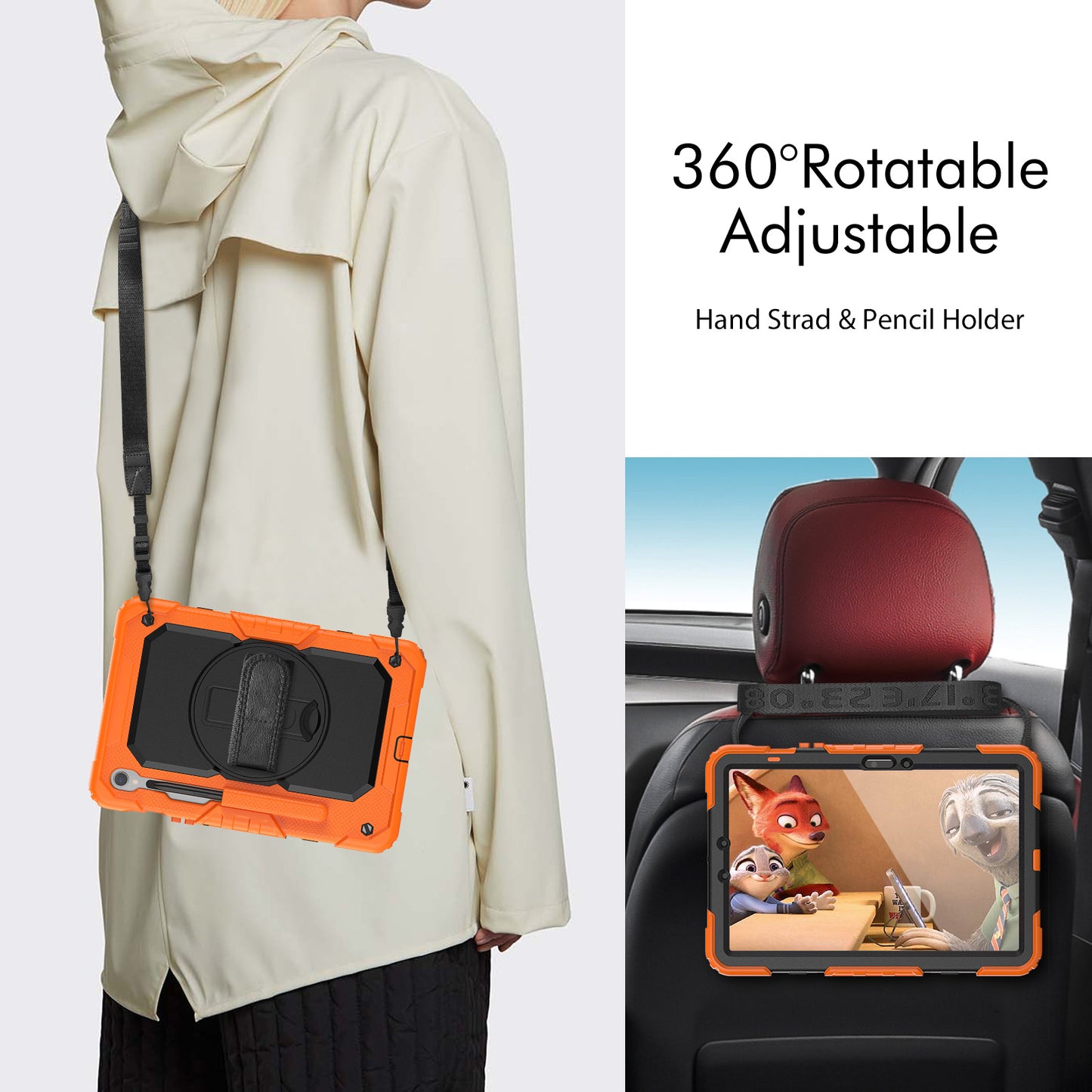 For Samsung Galaxy Tab S9 (X710 / X716B / X718U) PC+Silicone Kickstand Case Anti-Drop Tablet Cover with PET Screen Film