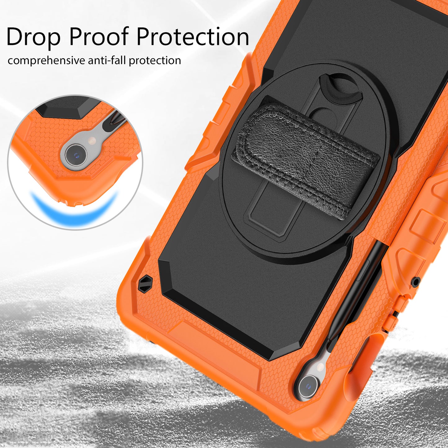 For Samsung Galaxy Tab S9 (X710 / X716B / X718U) PC+Silicone Kickstand Case Anti-Drop Tablet Cover with PET Screen Film