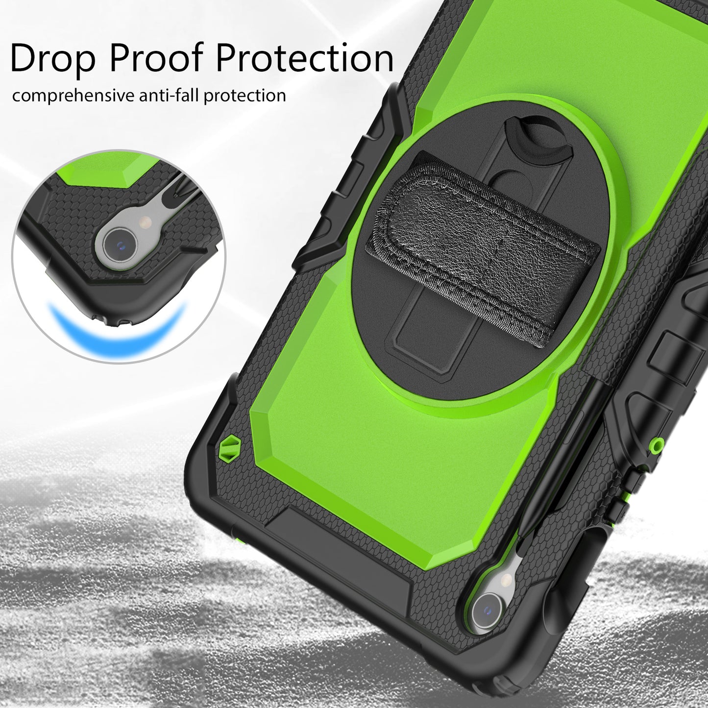 For Samsung Galaxy Tab S9 (X710 / X716B / X718U) PC+Silicone Kickstand Case Anti-Drop Tablet Cover with PET Screen Film