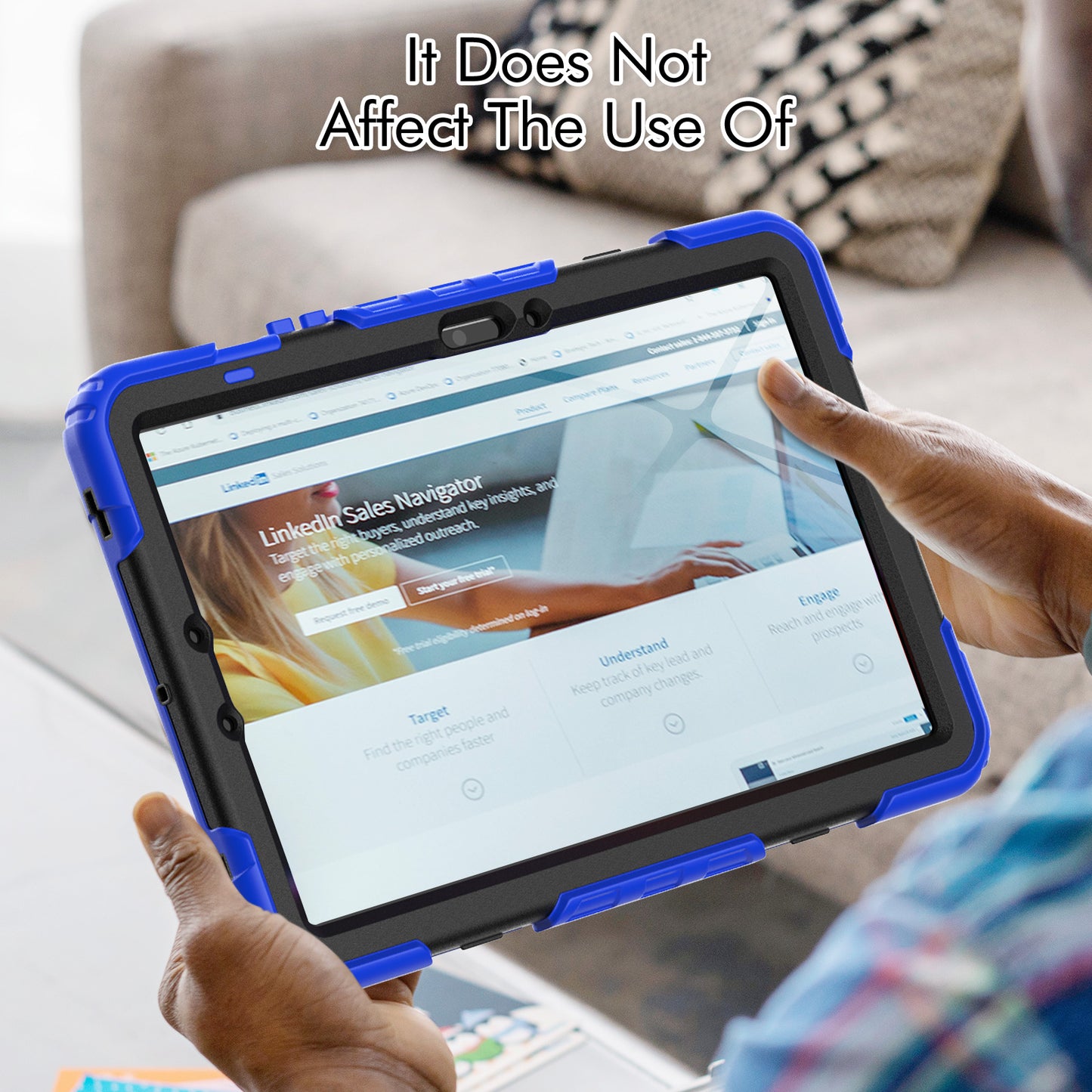 For Samsung Galaxy Tab S9 (X710 / X716B / X718U) PC+Silicone Kickstand Case Anti-Drop Tablet Cover with PET Screen Film