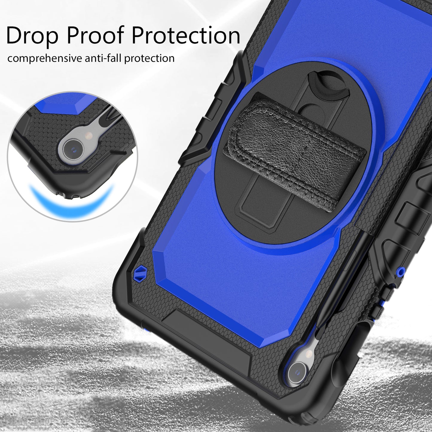 For Samsung Galaxy Tab S9 (X710 / X716B / X718U) PC+Silicone Kickstand Case Anti-Drop Tablet Cover with PET Screen Film