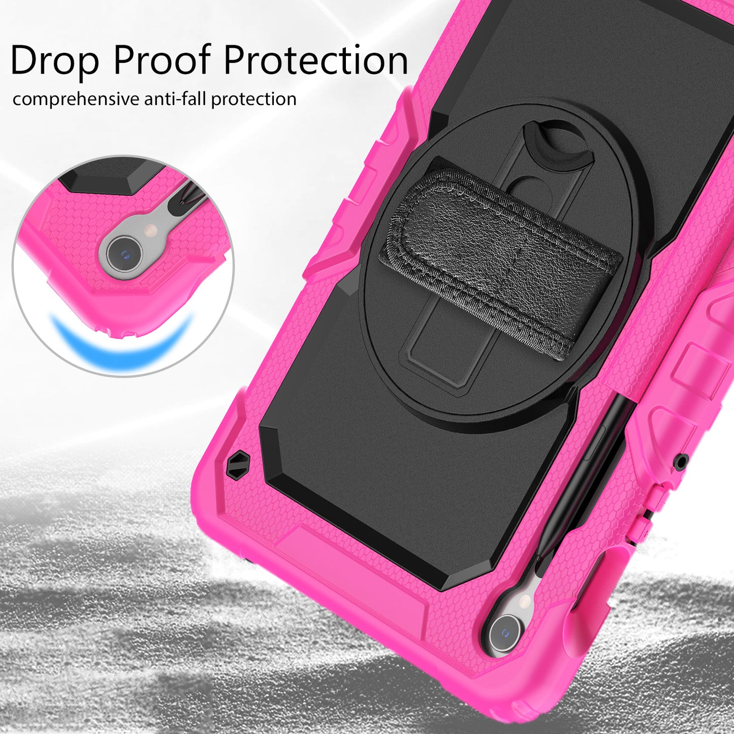 For Samsung Galaxy Tab S9 (X710 / X716B / X718U) PC+Silicone Kickstand Case Anti-Drop Tablet Cover with PET Screen Film