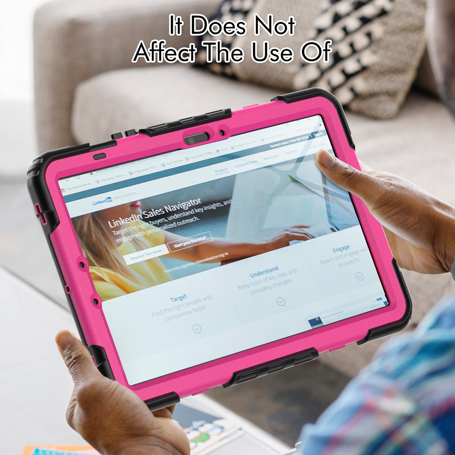 For Samsung Galaxy Tab S9 (X710 / X716B / X718U) PC+Silicone Kickstand Case Anti-Drop Tablet Cover with PET Screen Film