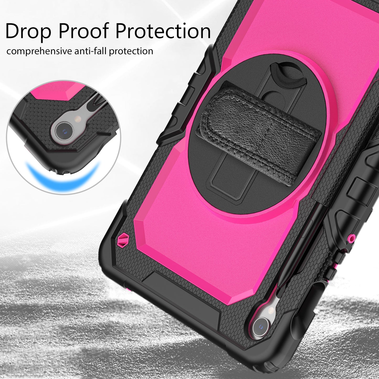 For Samsung Galaxy Tab S9 (X710 / X716B / X718U) PC+Silicone Kickstand Case Anti-Drop Tablet Cover with PET Screen Film