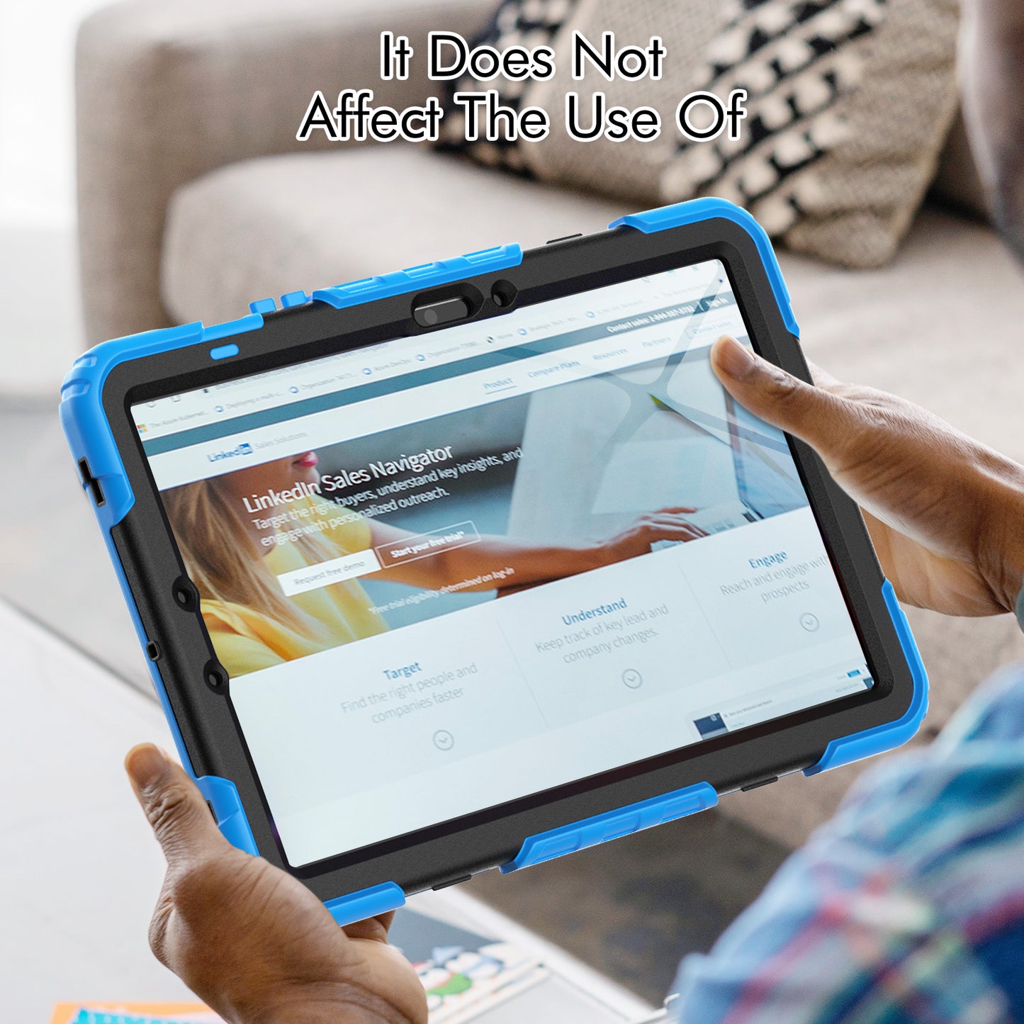 For Samsung Galaxy Tab S9 (X710 / X716B / X718U) PC+Silicone Kickstand Case Anti-Drop Tablet Cover with PET Screen Film