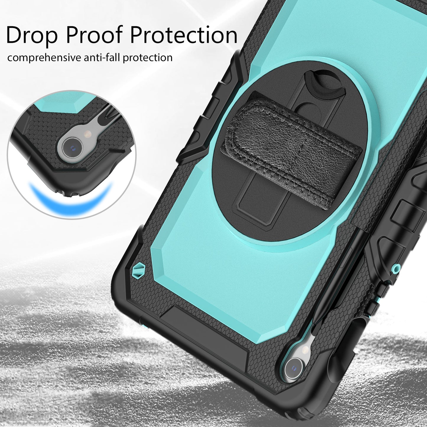 For Samsung Galaxy Tab S9 (X710 / X716B / X718U) PC+Silicone Kickstand Case Anti-Drop Tablet Cover with PET Screen Film