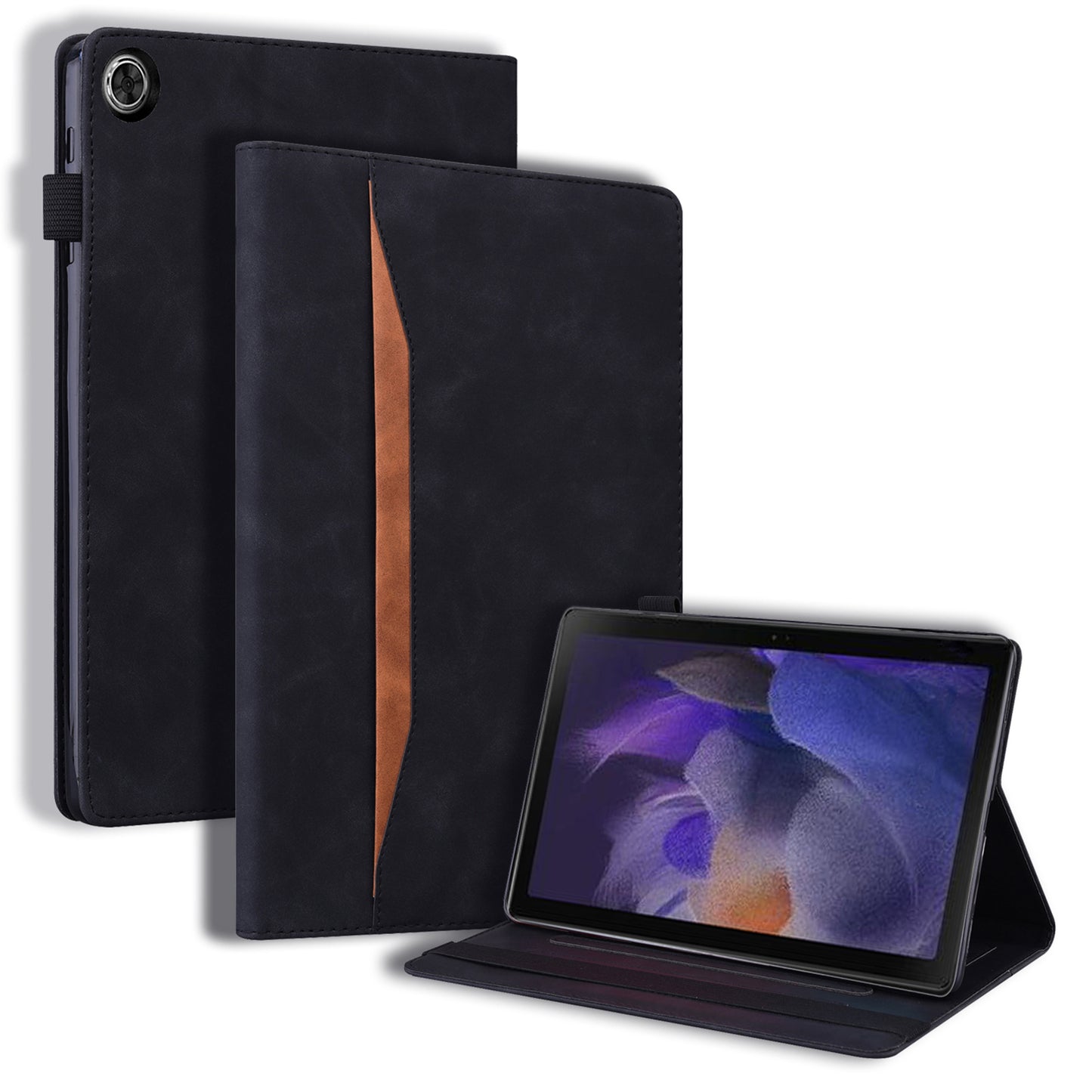 For Samsung Galaxy Tab A9+ Stand Tablet Case Business PU Leather Wallet Cover with Pencil Holder Loop