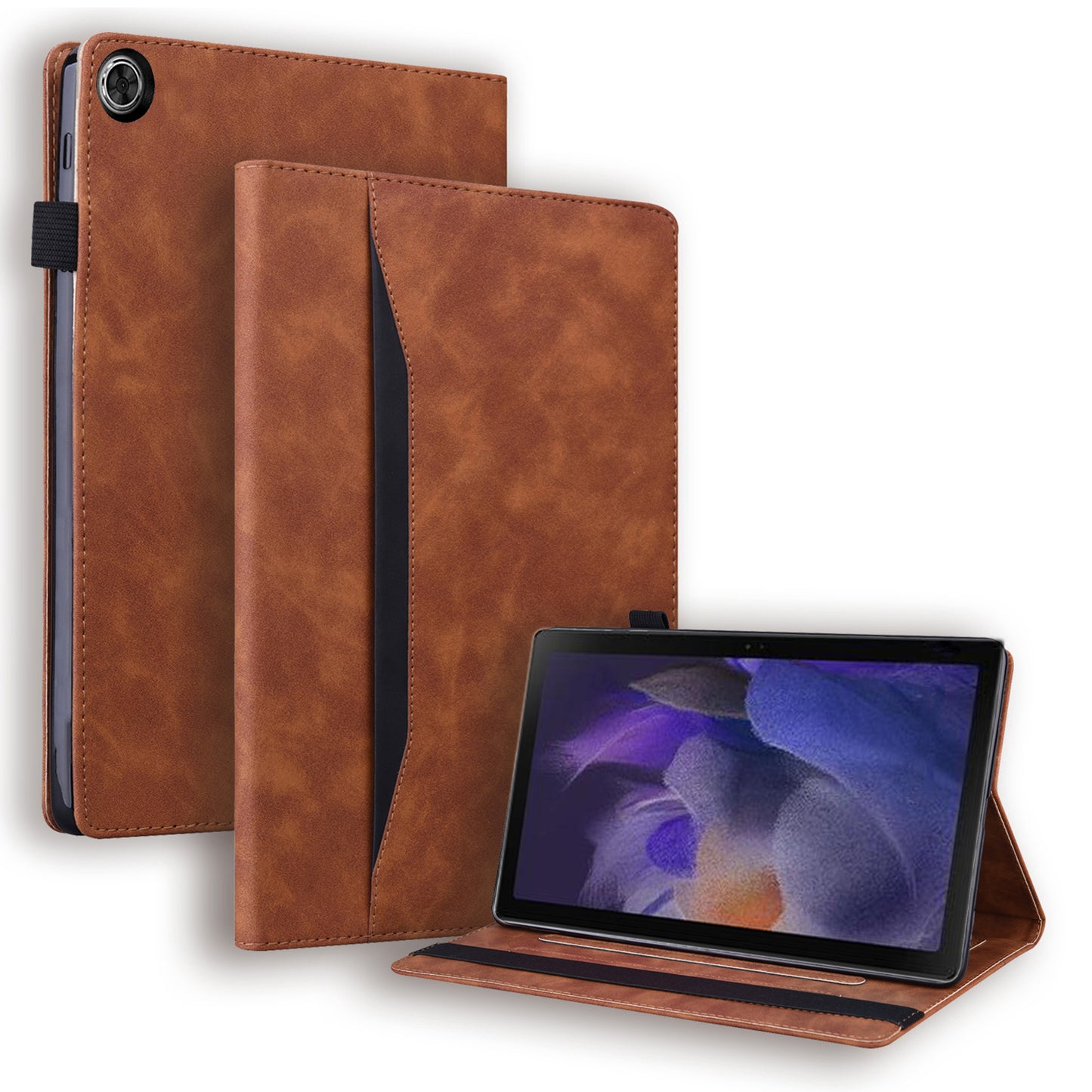 For Samsung Galaxy Tab A9+ Stand Tablet Case Business PU Leather Wallet Cover with Pencil Holder Loop