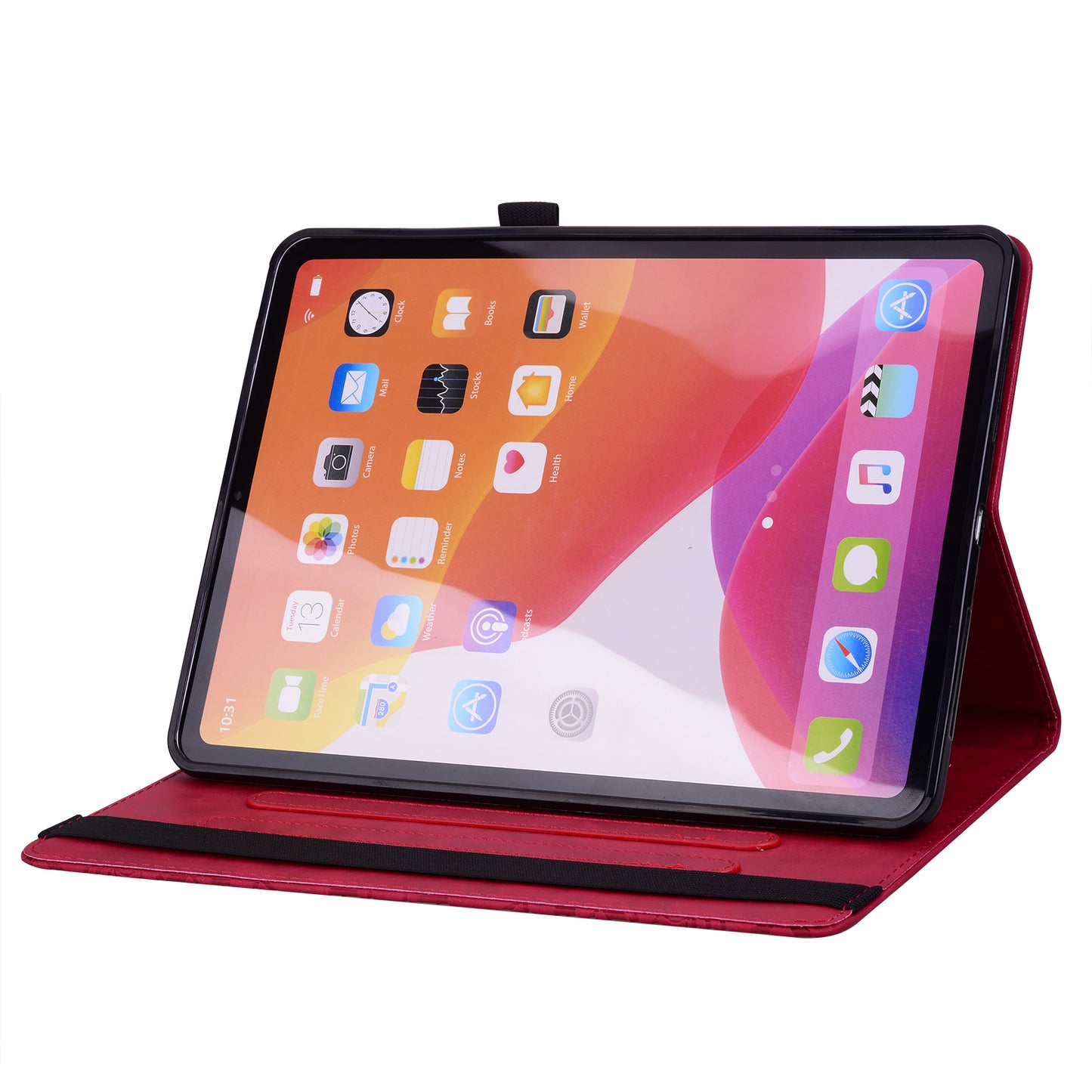 For Samsung Galaxy Tab A9+ PU Leather Tablet Case Imprinted Flower Pattern Card Slot Tablet Stand Cover
