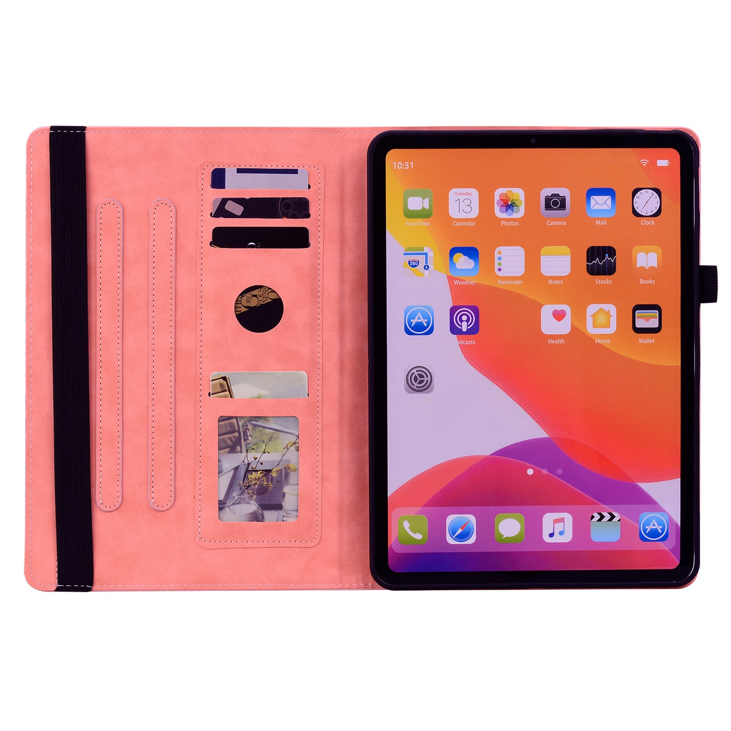 For Samsung Galaxy Tab A9+ PU Leather Tablet Case Imprinted Flower Pattern Card Slot Tablet Stand Cover