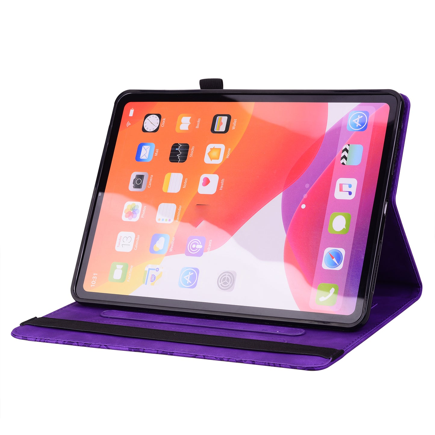 For Samsung Galaxy Tab A9+ PU Leather Tablet Case Imprinted Flower Pattern Card Slot Tablet Stand Cover