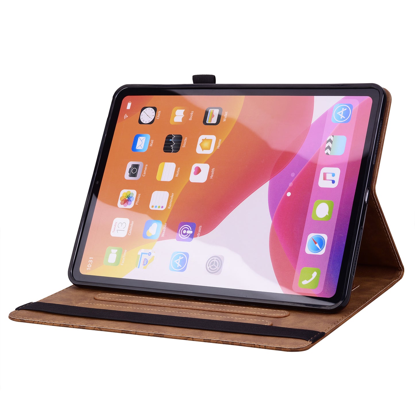 For Samsung Galaxy Tab A9+ PU Leather Tablet Case Imprinted Flower Pattern Card Slot Tablet Stand Cover