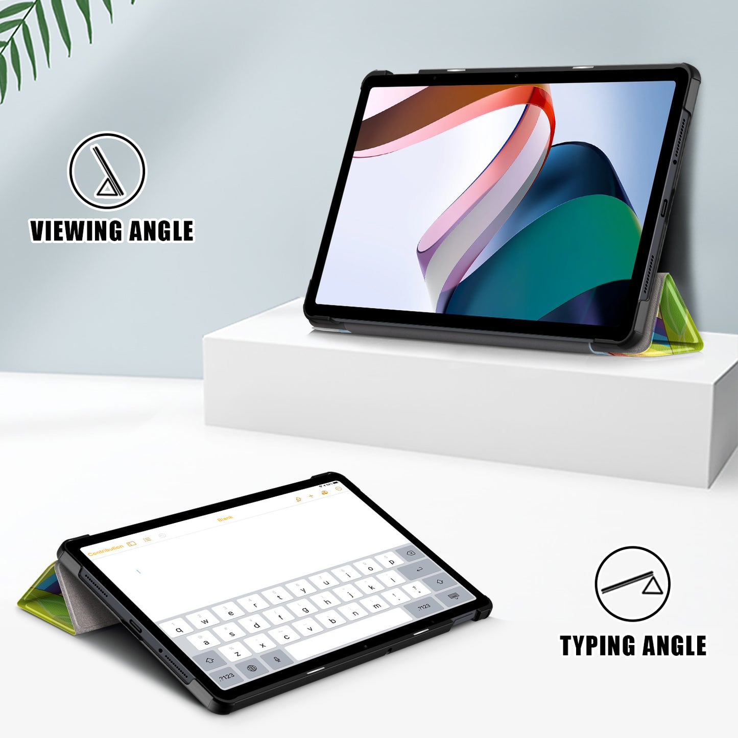 For Xiaomi Redmi Pad SE Tri-fold Stand Tablet Case Pattern Printing PU Leather Tablet Cover