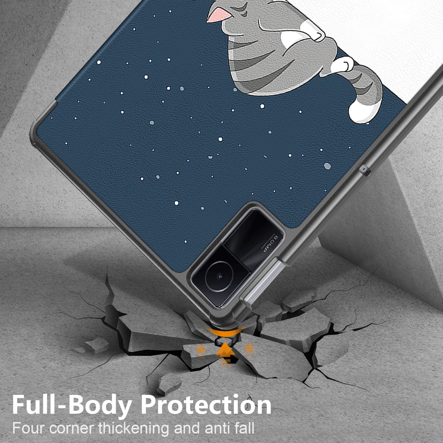 For Xiaomi Redmi Pad SE Tri-fold Stand Tablet Case Pattern Printing PU Leather Tablet Cover