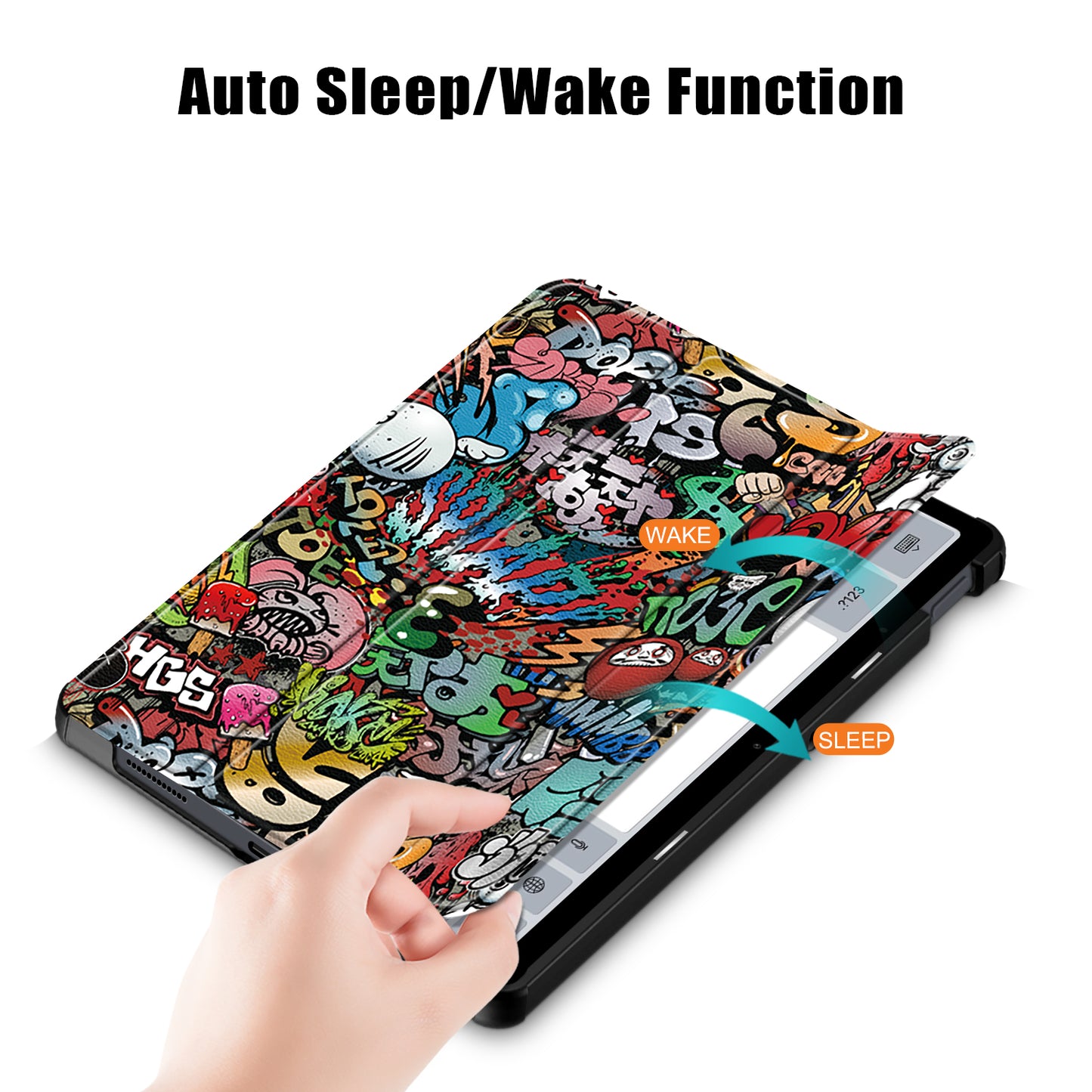 For Xiaomi Redmi Pad SE Tri-fold Stand Tablet Case Pattern Printing PU Leather Tablet Cover