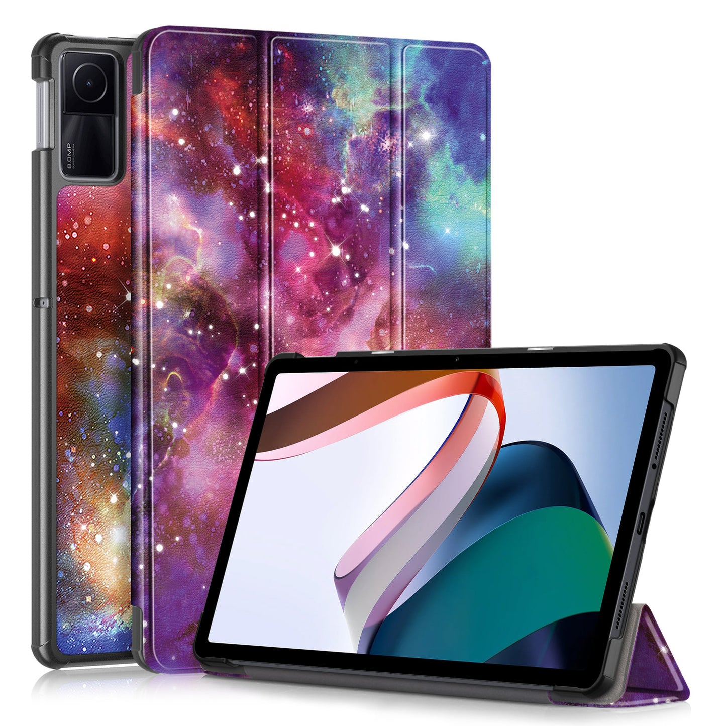 For Xiaomi Redmi Pad SE Tri-fold Stand Tablet Case Pattern Printing PU Leather Tablet Cover