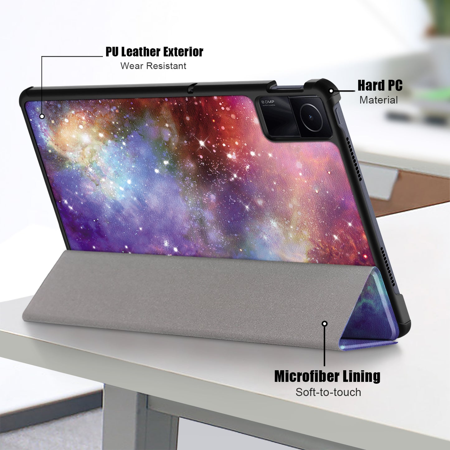 For Xiaomi Redmi Pad SE Tri-fold Stand Tablet Case Pattern Printing PU Leather Tablet Cover