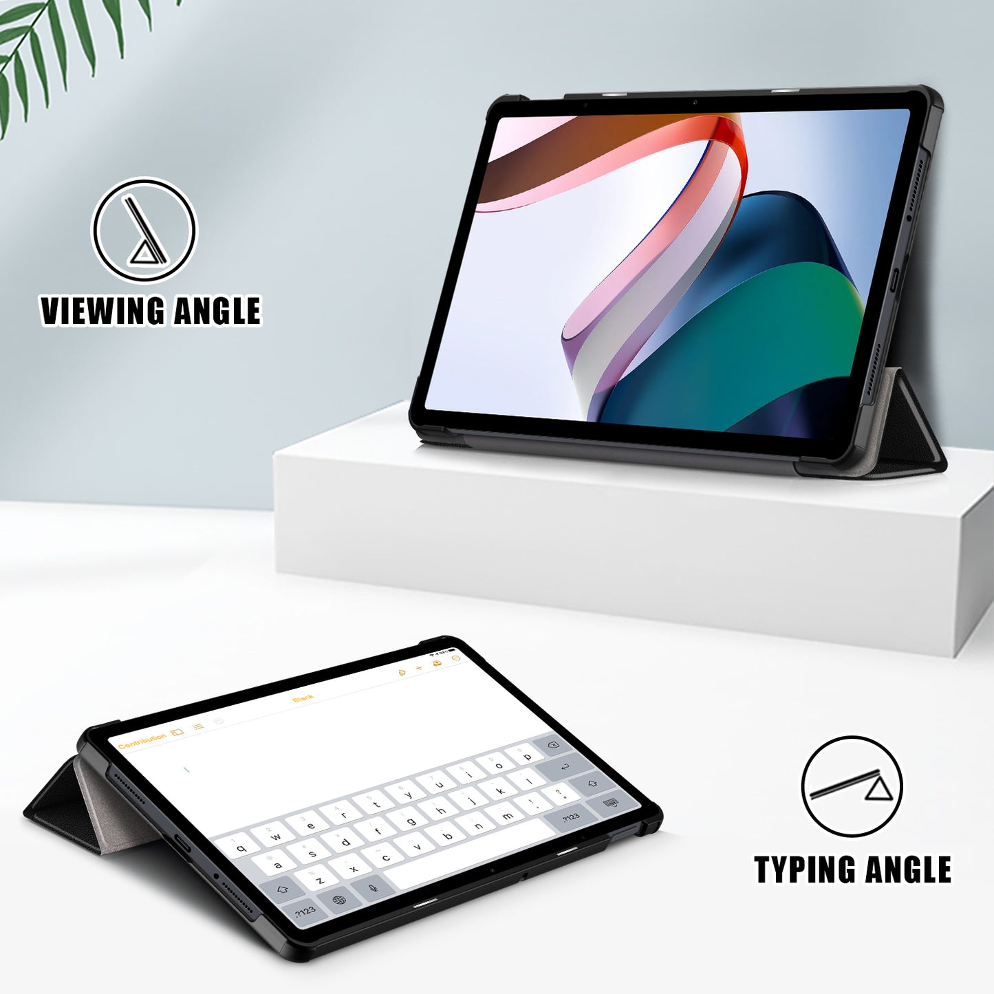 For Xiaomi Redmi Pad SE PU Leather Tablet Case Trifold Stand Full Protection Tablet Cover