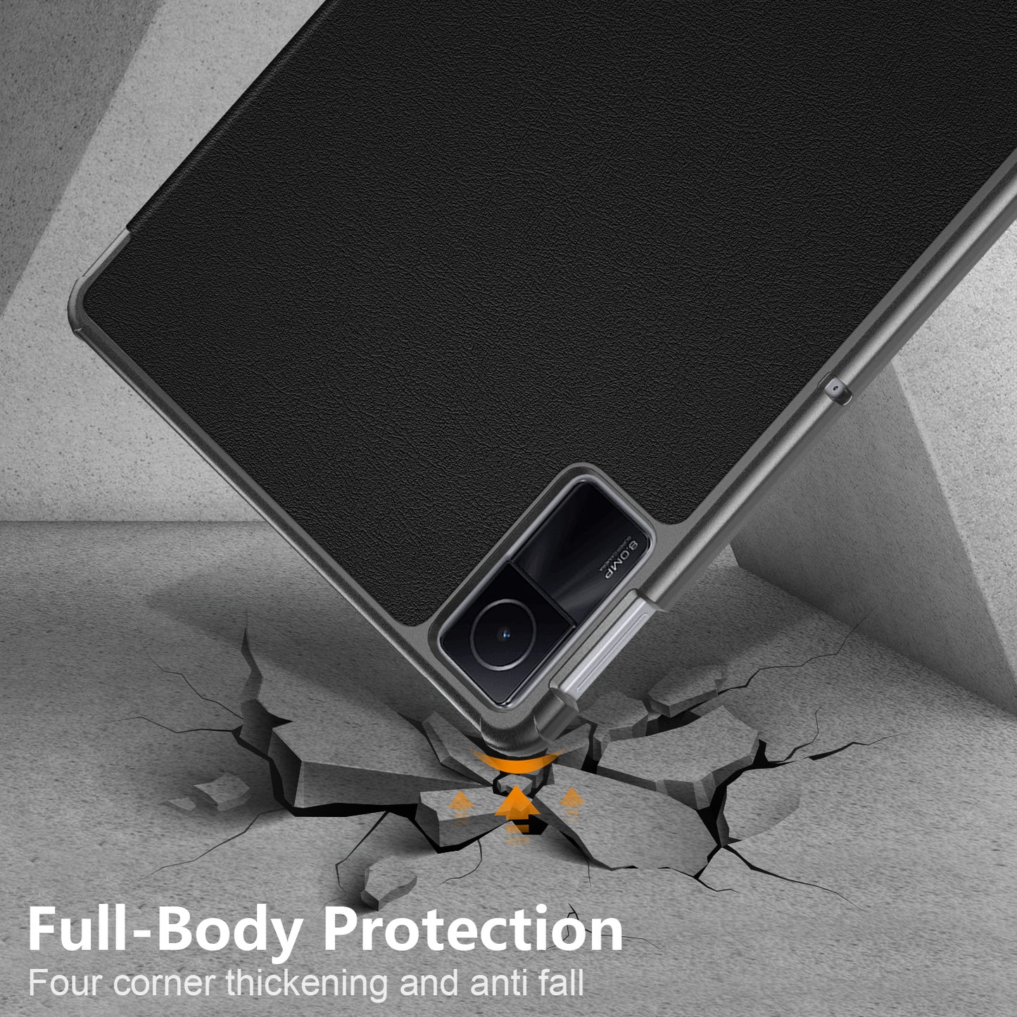 For Xiaomi Redmi Pad SE PU Leather Tablet Case Trifold Stand Full Protection Tablet Cover