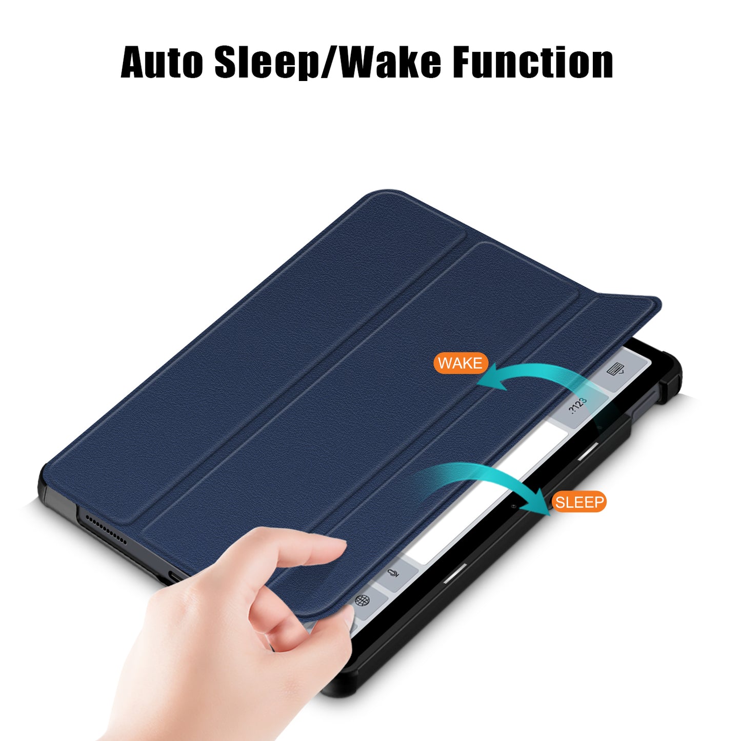 For Xiaomi Redmi Pad SE PU Leather Tablet Case Trifold Stand Full Protection Tablet Cover