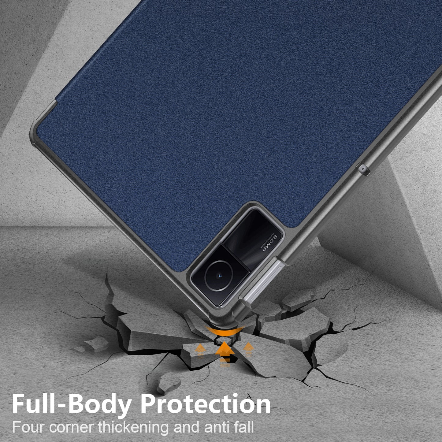 For Xiaomi Redmi Pad SE PU Leather Tablet Case Trifold Stand Full Protection Tablet Cover