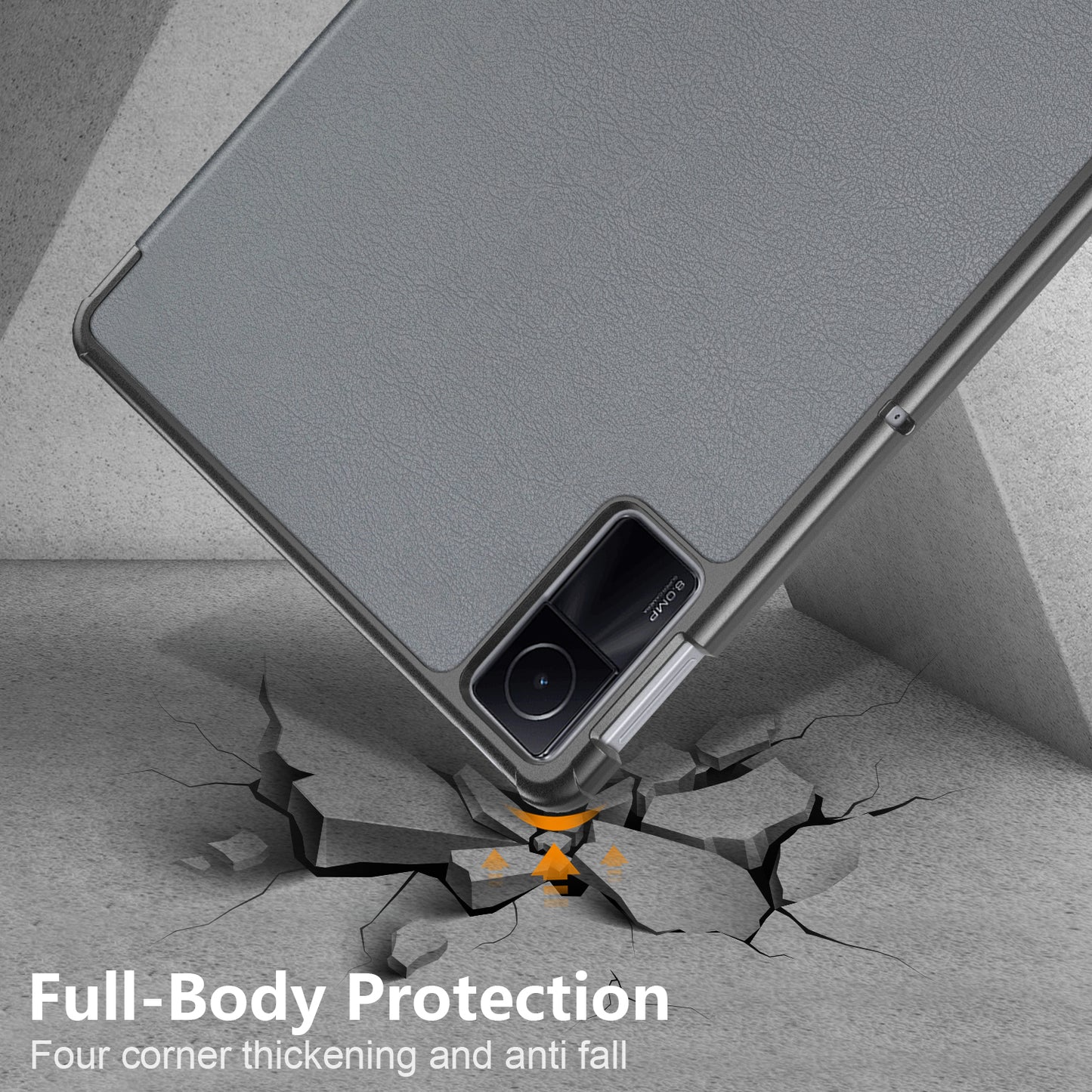 For Xiaomi Redmi Pad SE PU Leather Tablet Case Trifold Stand Full Protection Tablet Cover