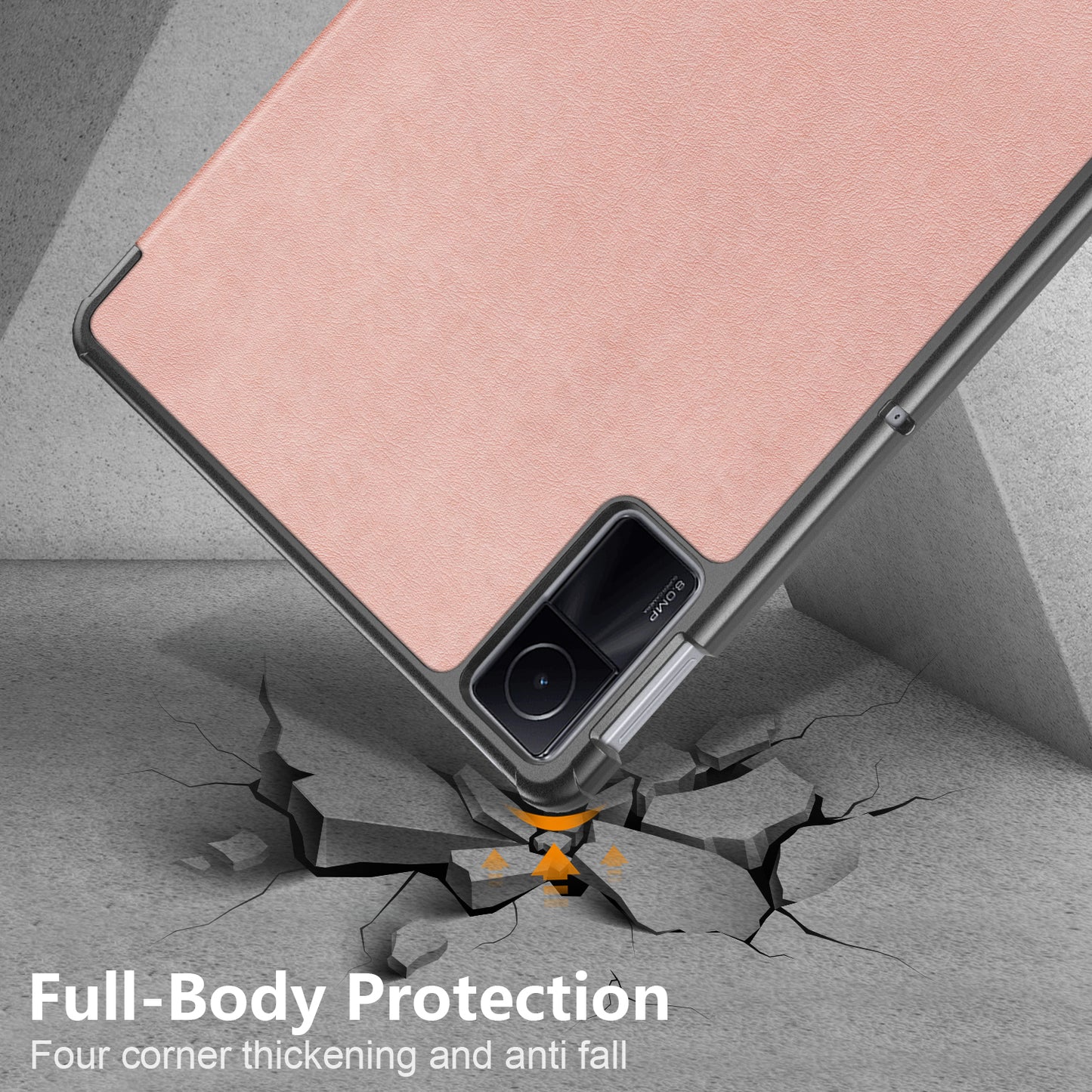 For Xiaomi Redmi Pad SE PU Leather Tablet Case Trifold Stand Full Protection Tablet Cover
