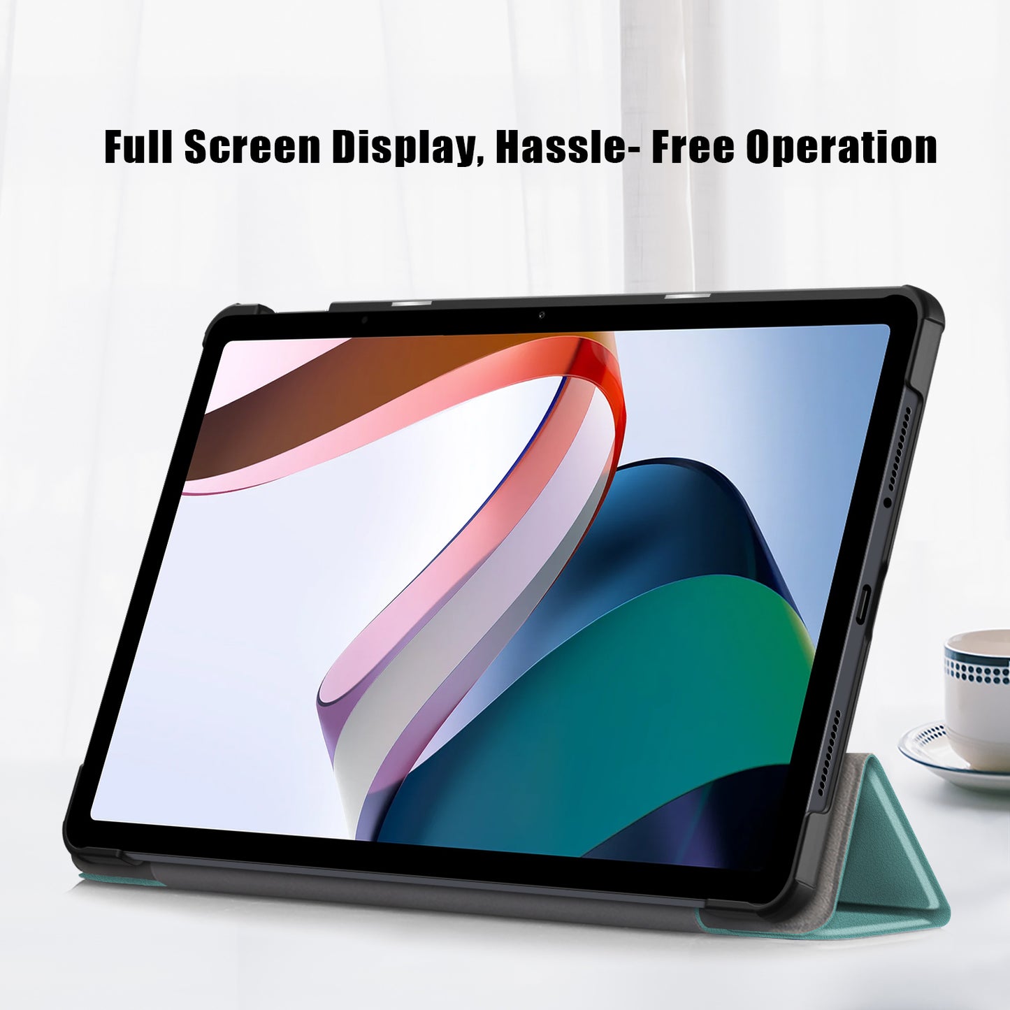 For Xiaomi Redmi Pad SE PU Leather Tablet Case Trifold Stand Full Protection Tablet Cover