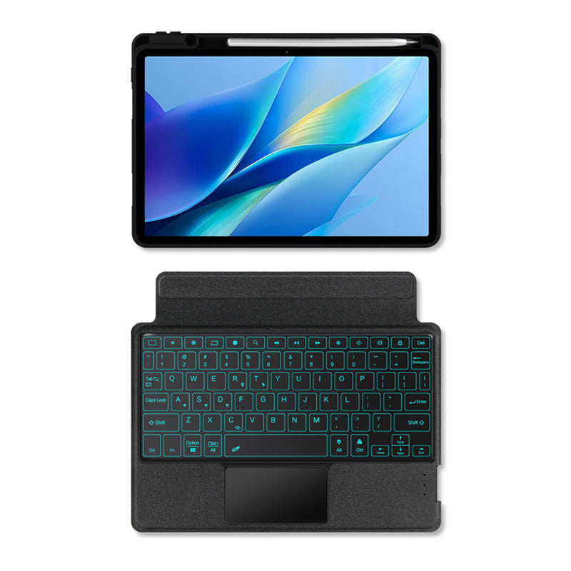 For vivo Pad Air PU Leather Stand Tablet Case + Touchpad Detachable Keyboard with Backlit