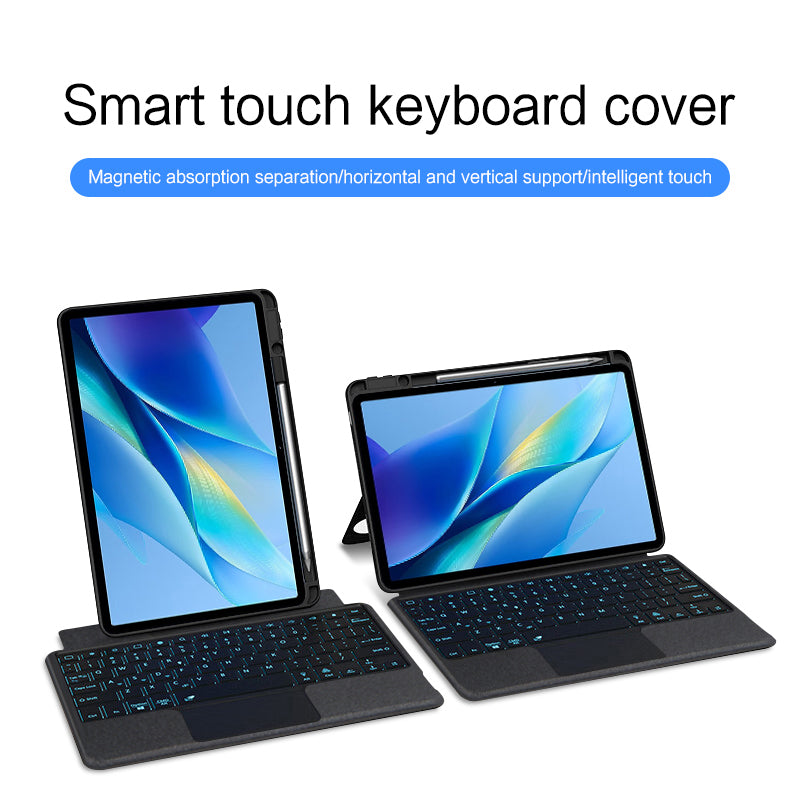 For vivo Pad Air PU Leather Stand Tablet Case + Touchpad Detachable Keyboard with Backlit