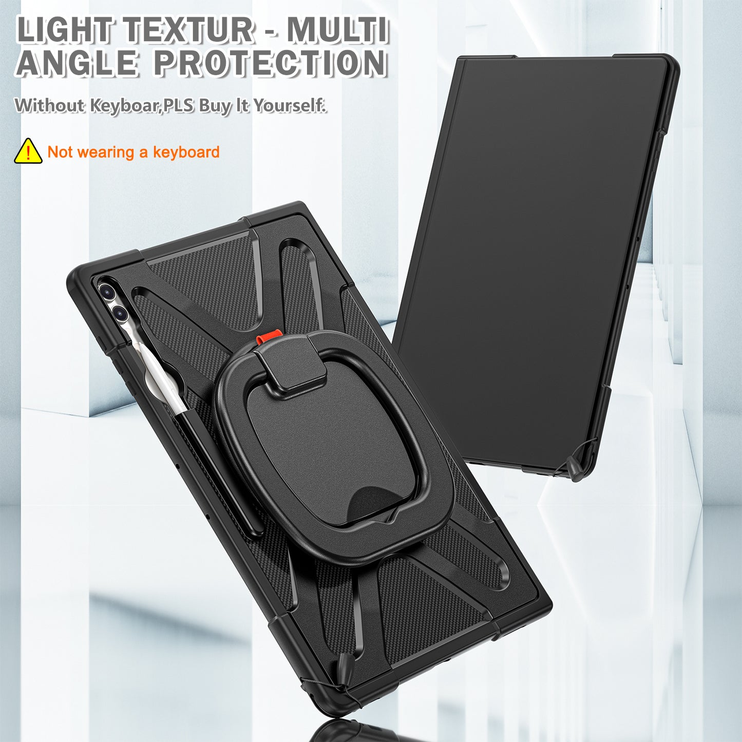 For Samsung Galaxy Tab S8 Ultra X900 / X906 / S9 Ultra X910 Style-B Tablet Case Hand Grip Kickstand PC + TPU Tablet Cover
