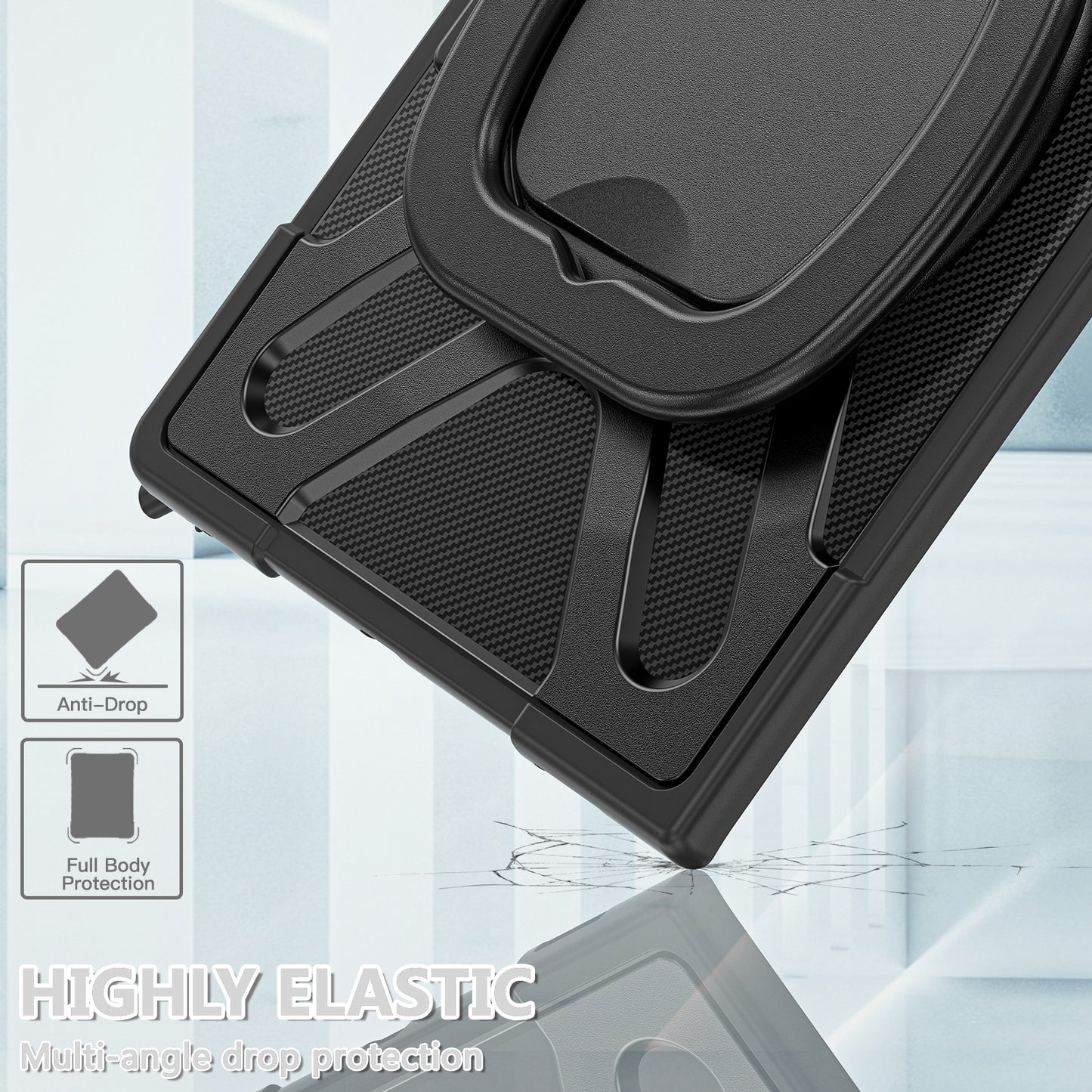 For Samsung Galaxy Tab S8 Ultra X900 / X906 / S9 Ultra X910 Style-B Tablet Case Hand Grip Kickstand PC + TPU Tablet Cover