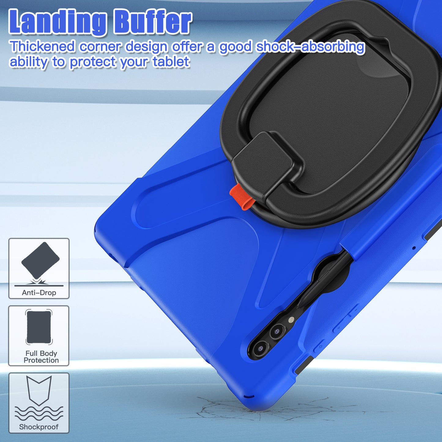 For Samsung Galaxy Tab S9 Ultra X910 / S8 Ultra X900 / X906 PC+ Silicone Tablet Case Drop-proof Rotating Kickstand Cover