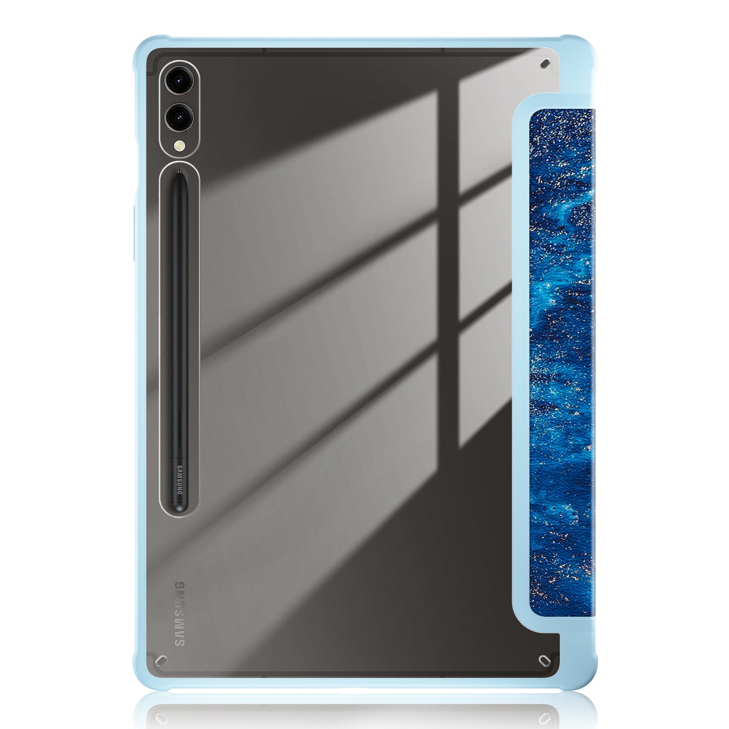 For Samsung Galaxy Tab S9+ (SM-X810 / SM-X816B / SM-X818U) Tablet Case TPU+Acrylic+PU Leather Cover with Tri-fold Stand