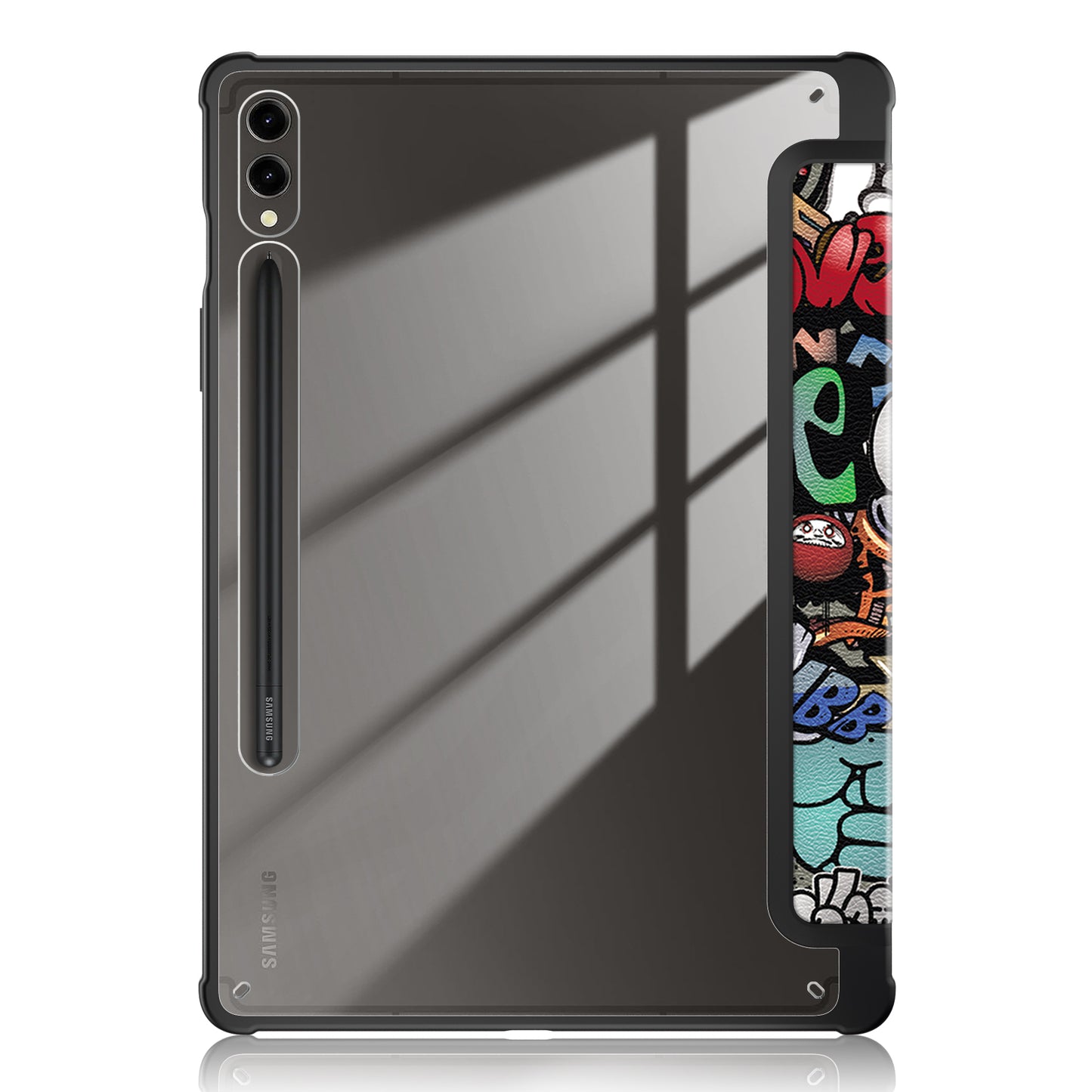 For Samsung Galaxy Tab S9+ (SM-X810 / SM-X816B / SM-X818U) Tablet Case TPU+Acrylic+PU Leather Cover with Tri-fold Stand