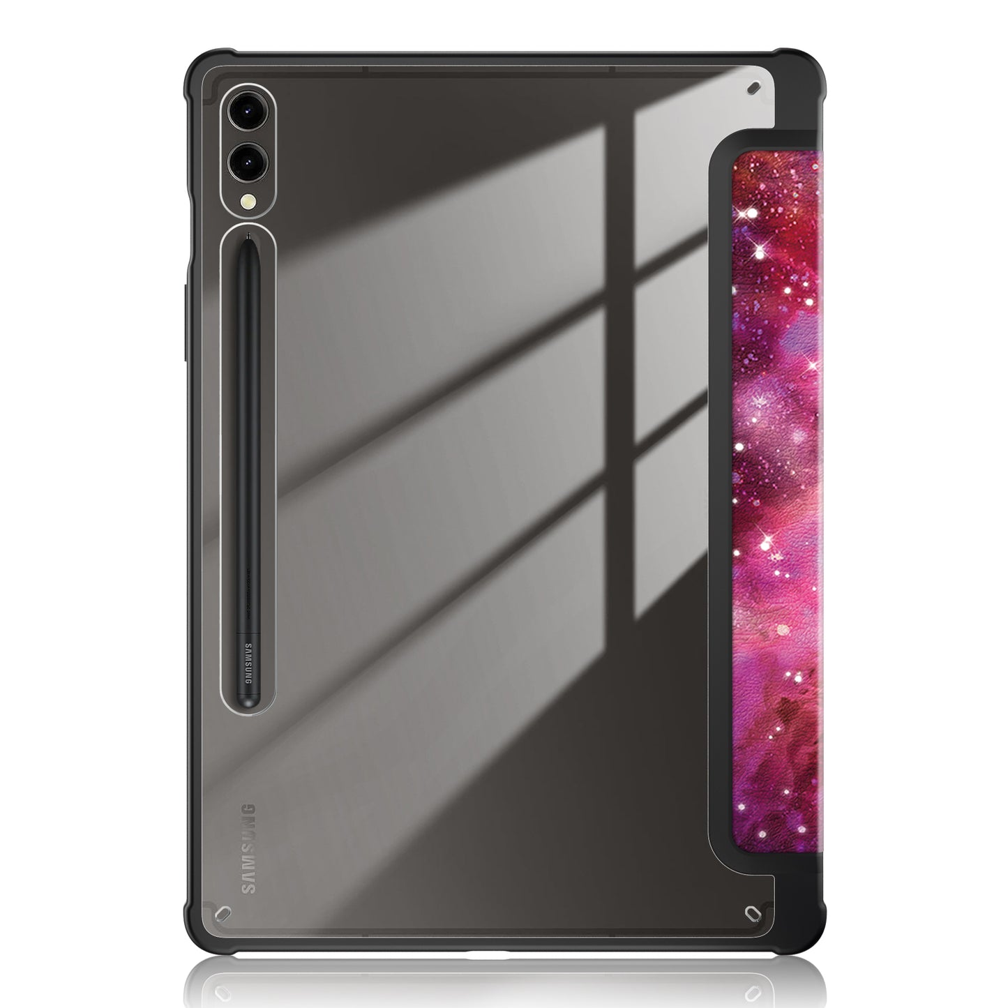 For Samsung Galaxy Tab S9+ (SM-X810 / SM-X816B / SM-X818U) Tablet Case TPU+Acrylic+PU Leather Cover with Tri-fold Stand