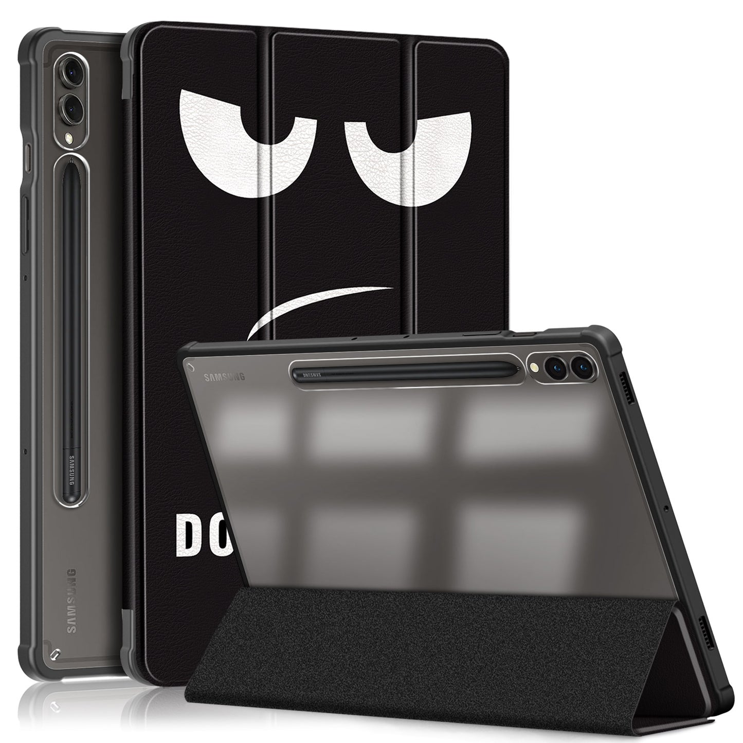 For Samsung Galaxy Tab S9+ (SM-X810 / SM-X816B / SM-X818U) Tablet Case TPU+Acrylic+PU Leather Cover with Tri-fold Stand