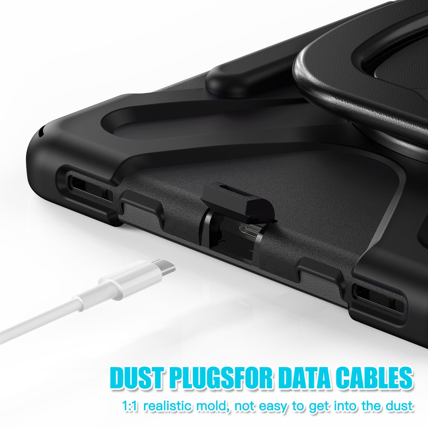 For Samsung Galaxy Tab S9 FE+ / S9+ / S8+ / S7+ PC+Silicone Protective Case Rotating Kickstand Rugged Tablet Cover with Handle Design