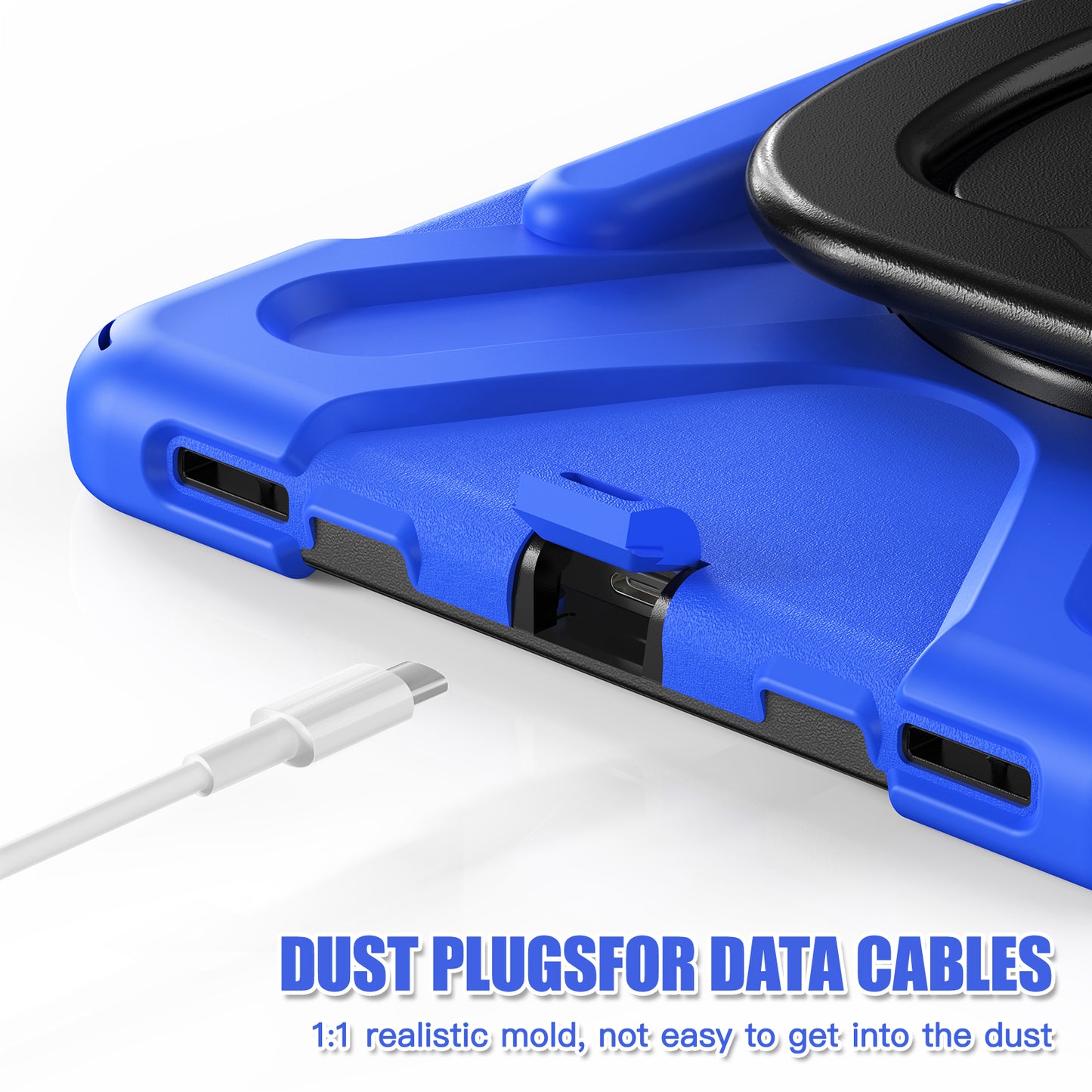 For Samsung Galaxy Tab S9 FE+ / S9+ / S8+ / S7+ PC+Silicone Protective Case Rotating Kickstand Rugged Tablet Cover with Handle Design