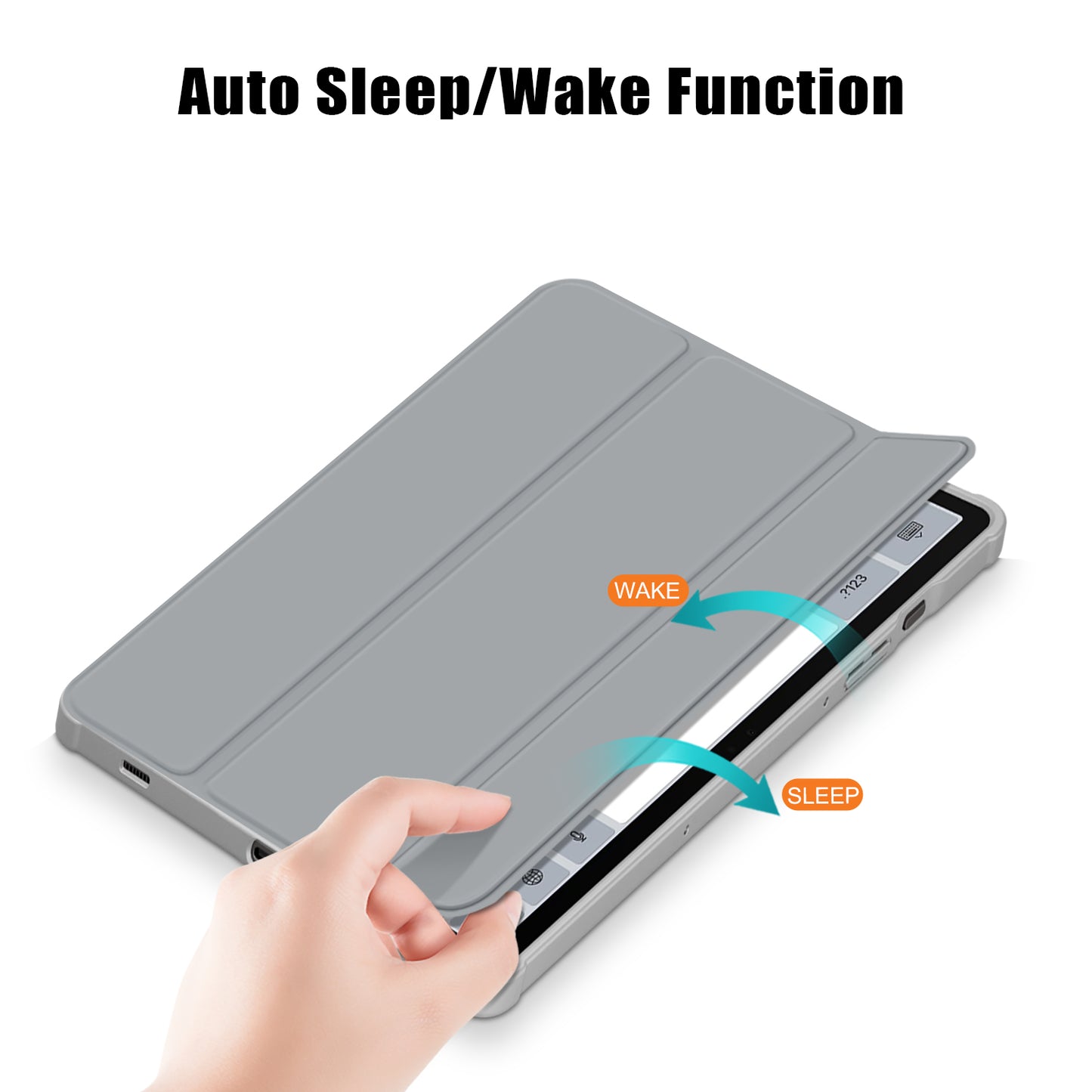 Protective Case for Samsung Galaxy Tab S9 (SM-X710 / SM-X716B / SM-X718U) PU+TPU+Acrylic Tri-fold Stand Tablet Cover with Pen Slot