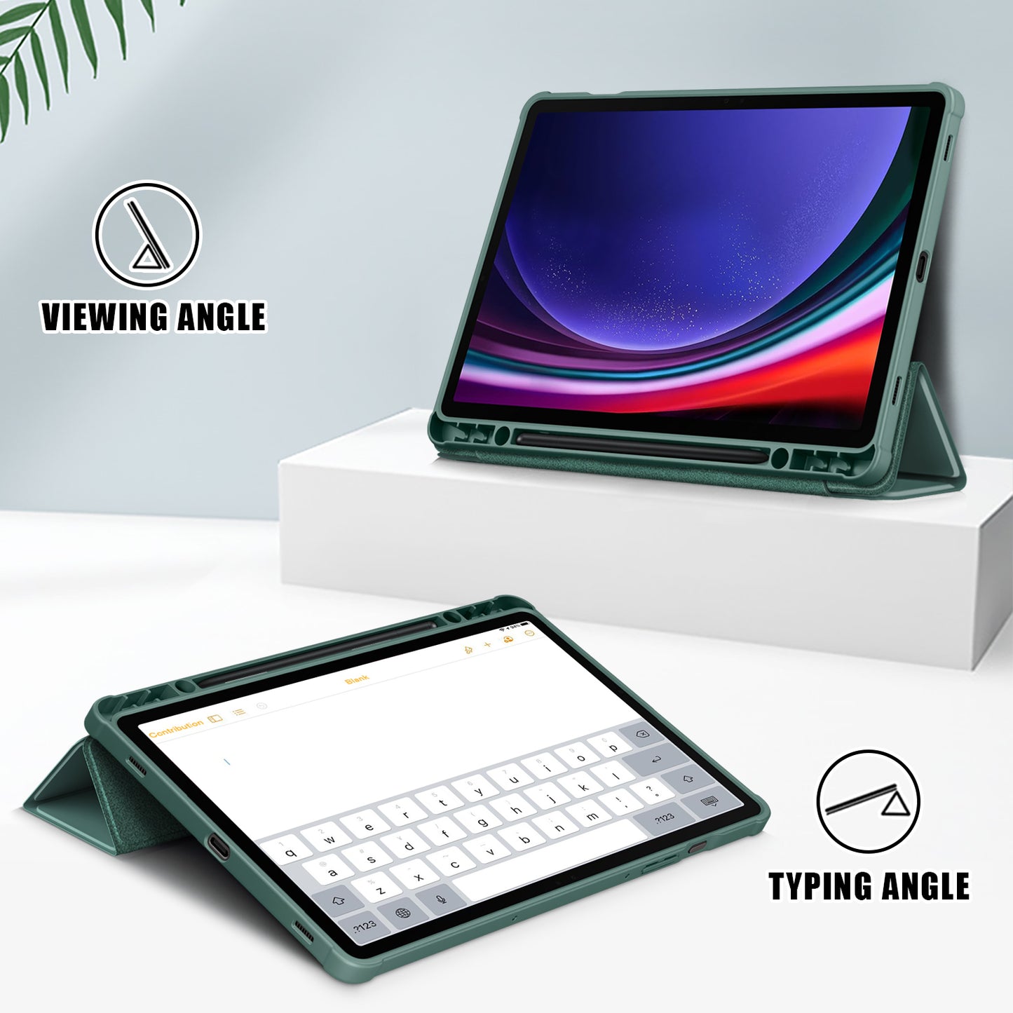 Protective Case for Samsung Galaxy Tab S9 (SM-X710 / SM-X716B / SM-X718U) PU+TPU+Acrylic Tri-fold Stand Tablet Cover with Pen Slot