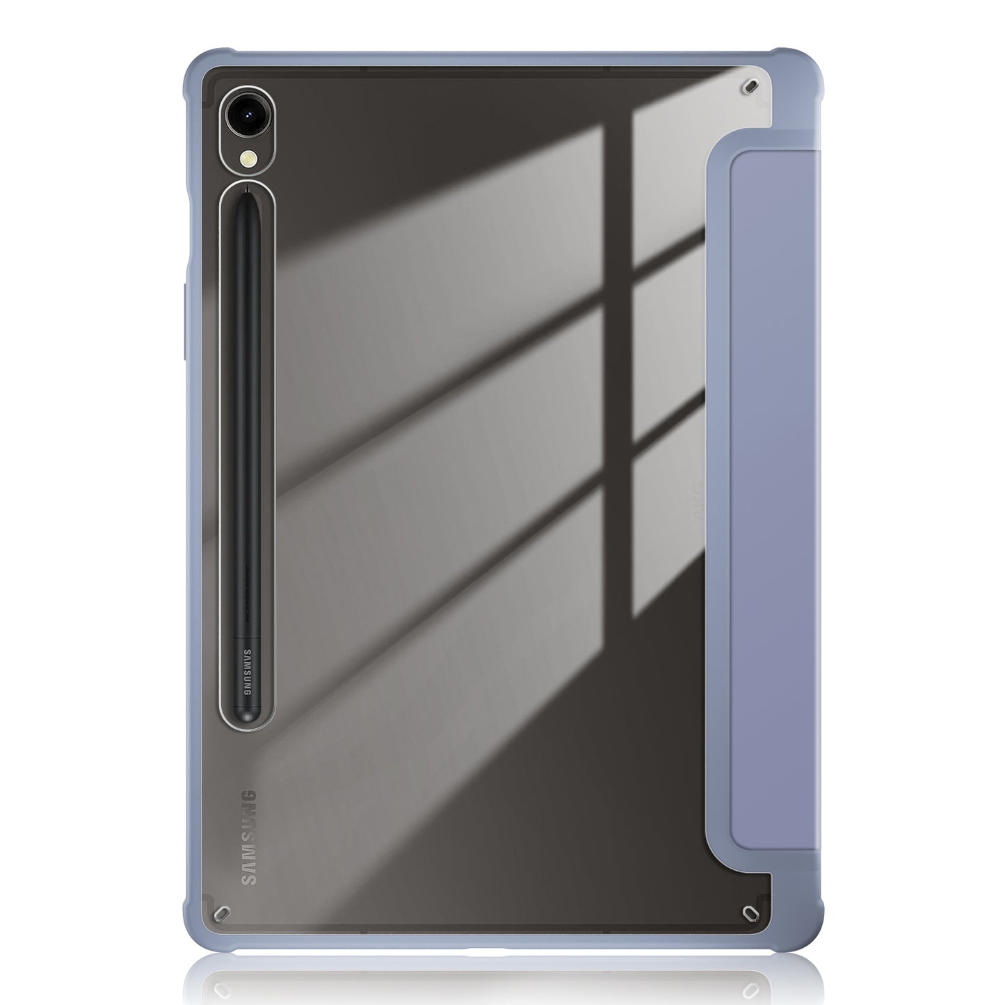 Protective Case for Samsung Galaxy Tab S9 (SM-X710 / SM-X716B / SM-X718U) PU+TPU+Acrylic Tri-fold Stand Tablet Cover with Pen Slot