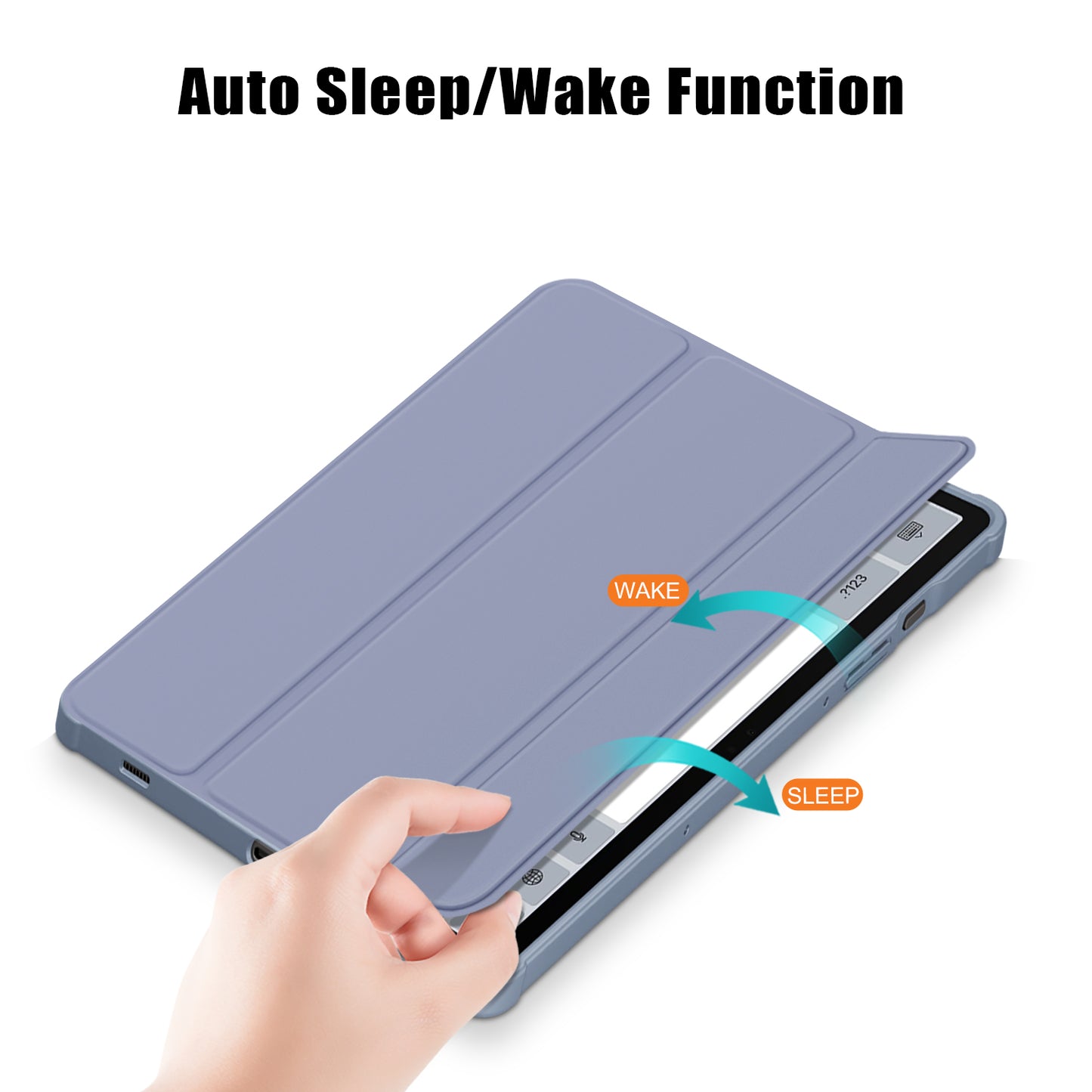 Protective Case for Samsung Galaxy Tab S9 (SM-X710 / SM-X716B / SM-X718U) PU+TPU+Acrylic Tri-fold Stand Tablet Cover with Pen Slot